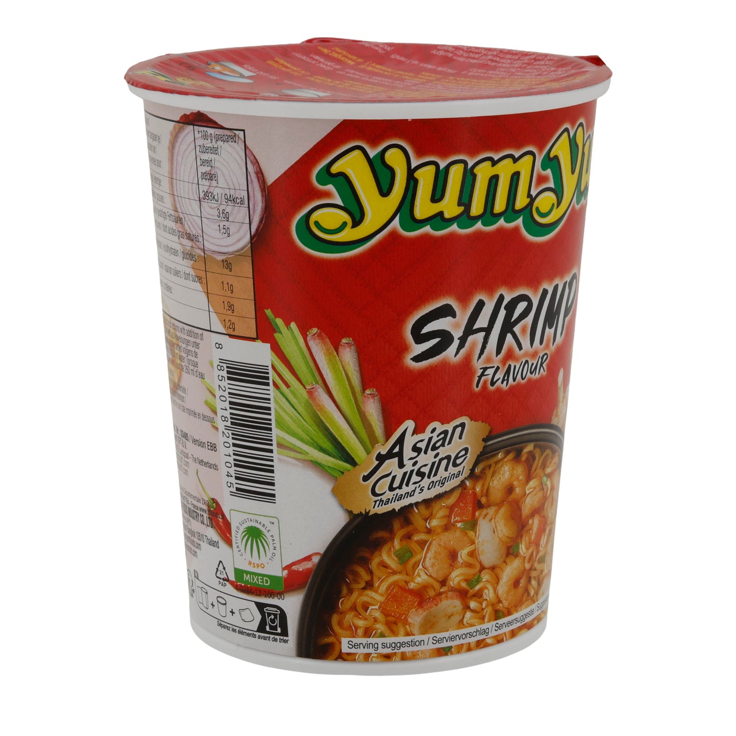 Noodles Istantanei Yum Yum | Gusto Gamberetto | Noodles Asiatici al Gusto di Gambero | 70 g