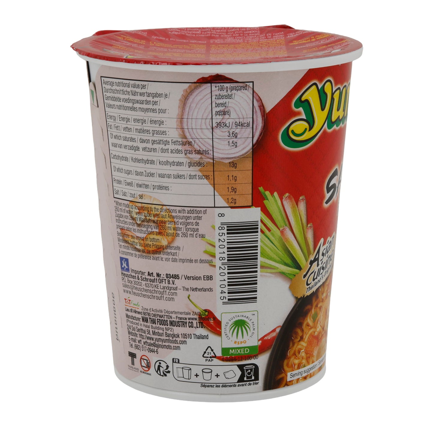 Noodles Istantanei Yum Yum | Gusto Gamberetto | Noodles Asiatici al Gusto di Gambero | 70 g