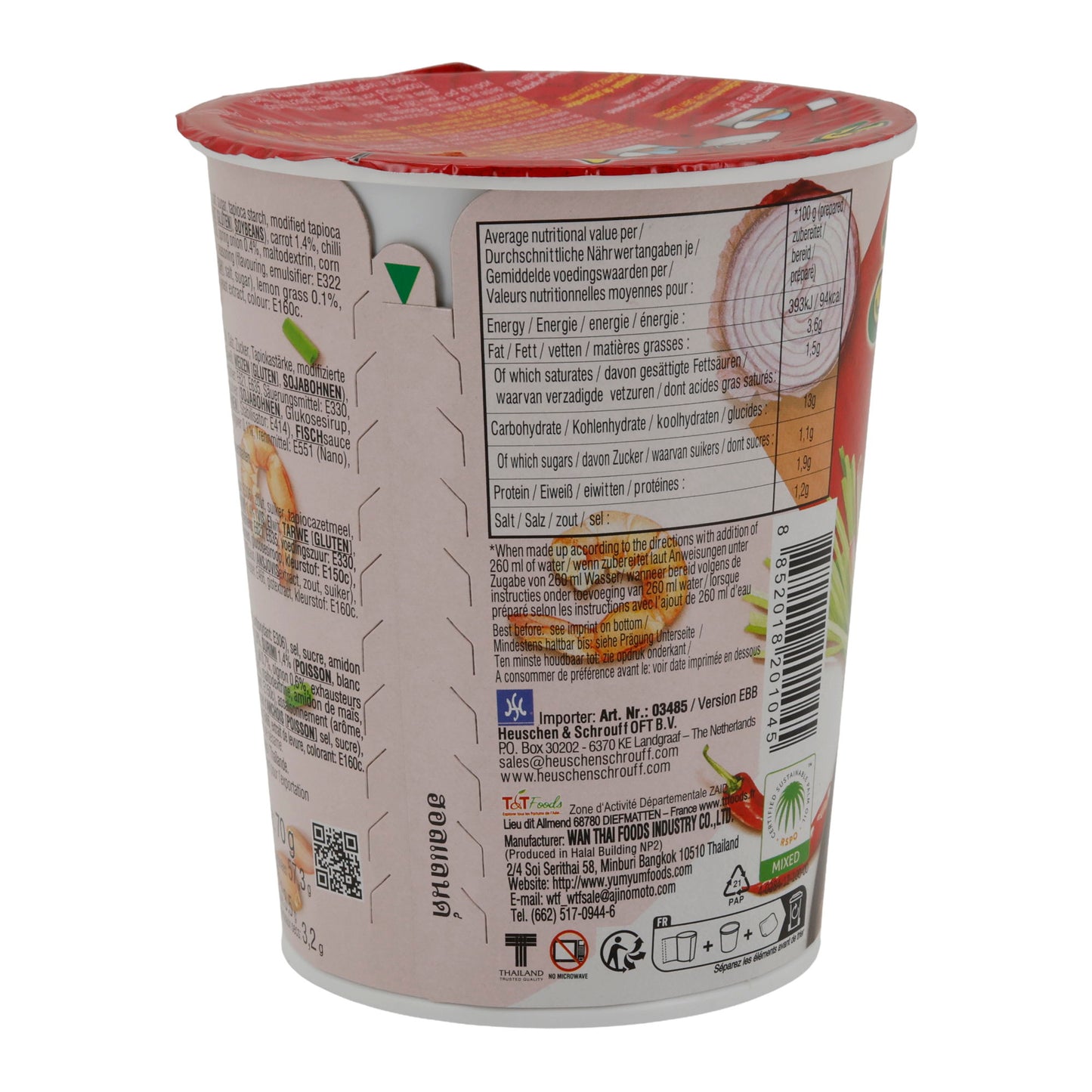 Noodles Istantanei Yum Yum | Gusto Gamberetto | Noodles Asiatici al Gusto di Gambero | 70 g