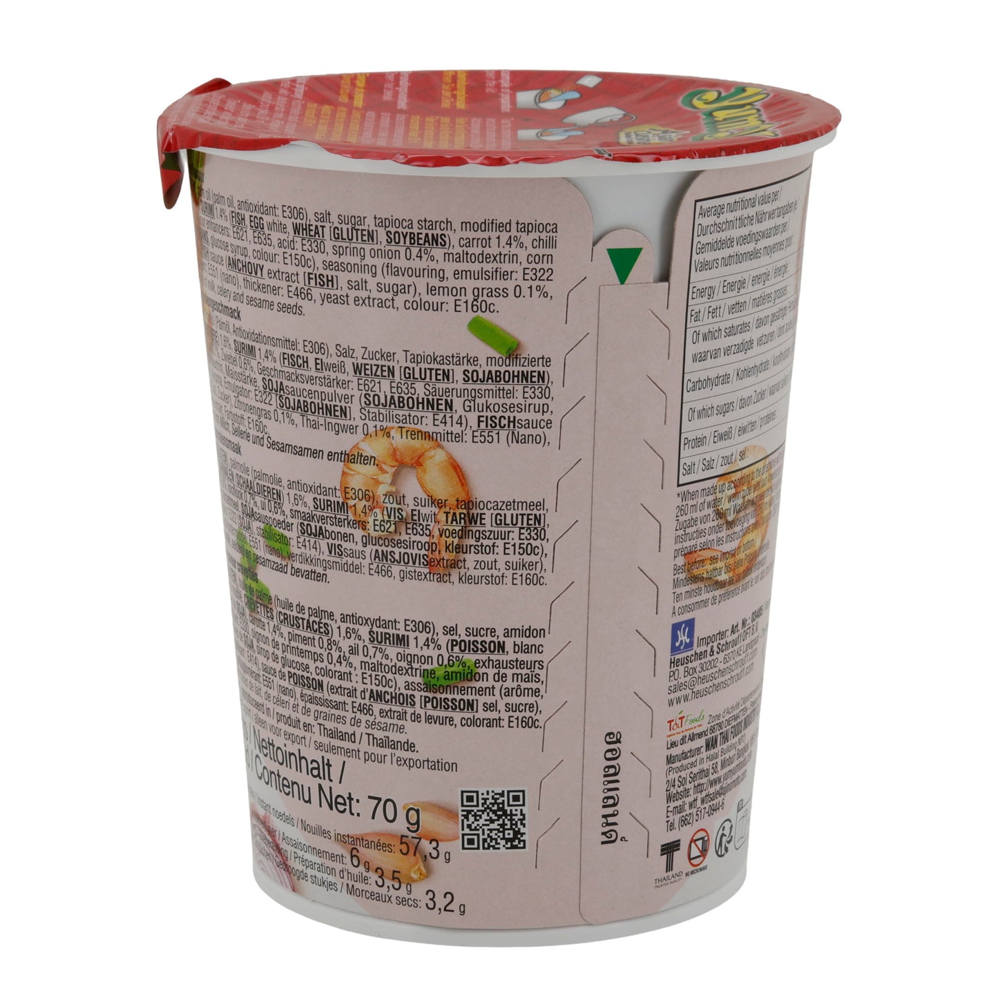 Noodles Istantanei Yum Yum | Gusto Gamberetto | Noodles Asiatici al Gusto di Gambero | 70 g