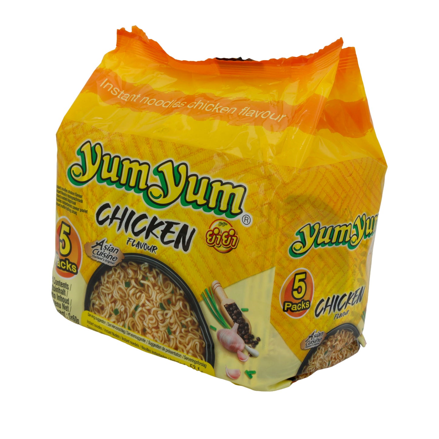 Instantnoedels Yum Yum | Kip smaak | Snelle maaltijd met Aziatische flair | 5 × 60 g