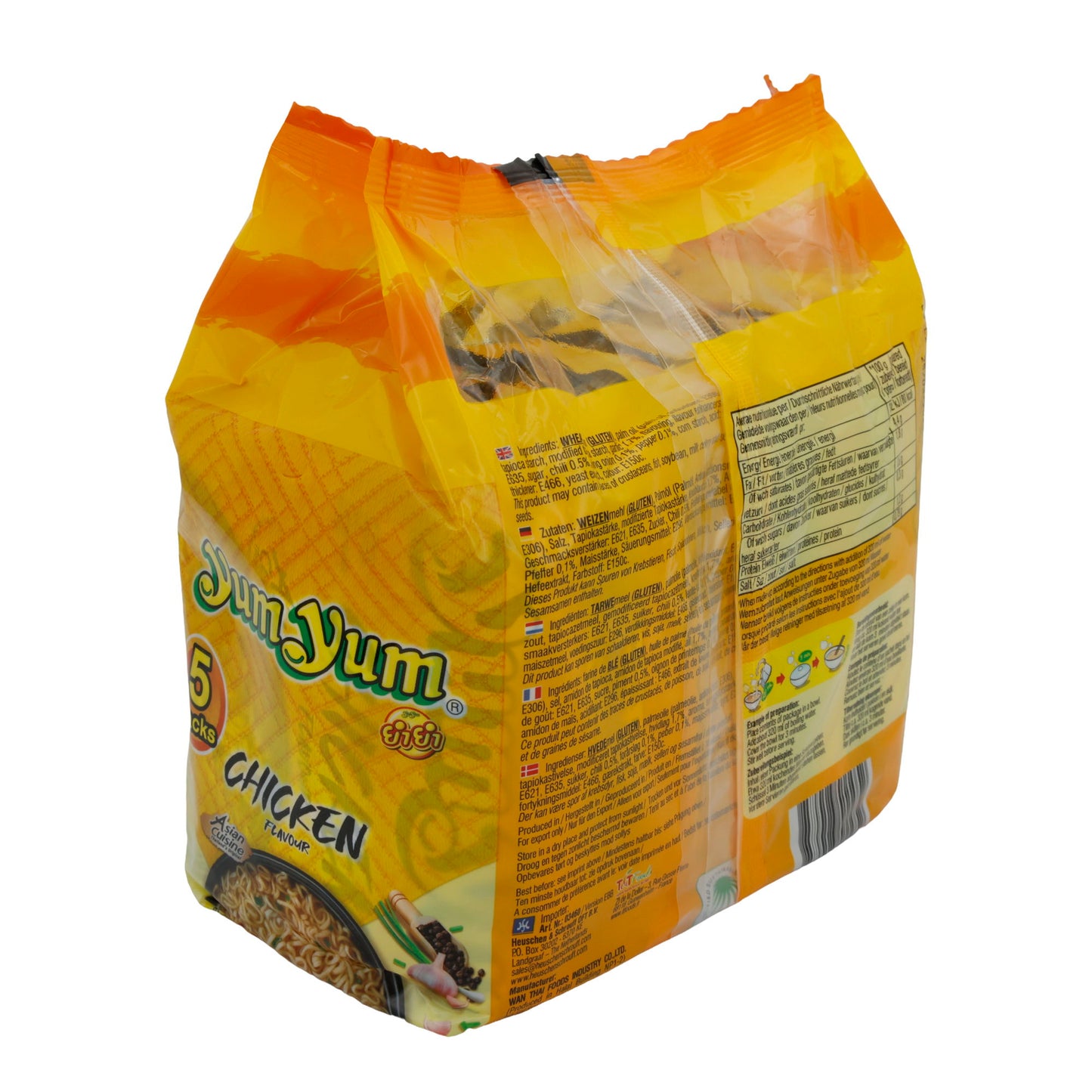 Instantnoedels Yum Yum | Kip smaak | Snelle maaltijd met Aziatische flair | 5 × 60 g