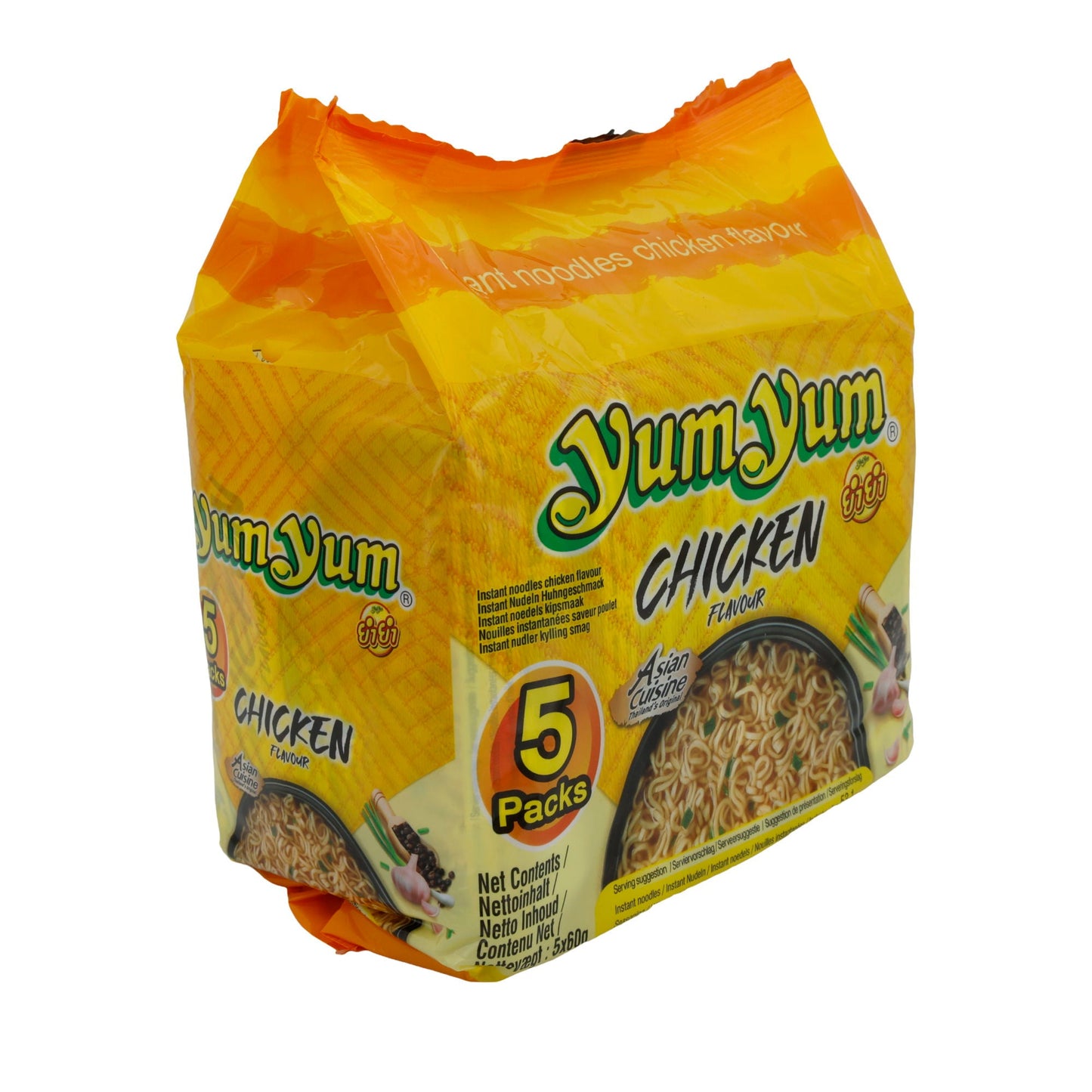 Instant Noodles Yum Yum | Chicken Flavour | Schnelle Mahlzeit mit asiatischem Flair | 5 × 60 g YUMYUM