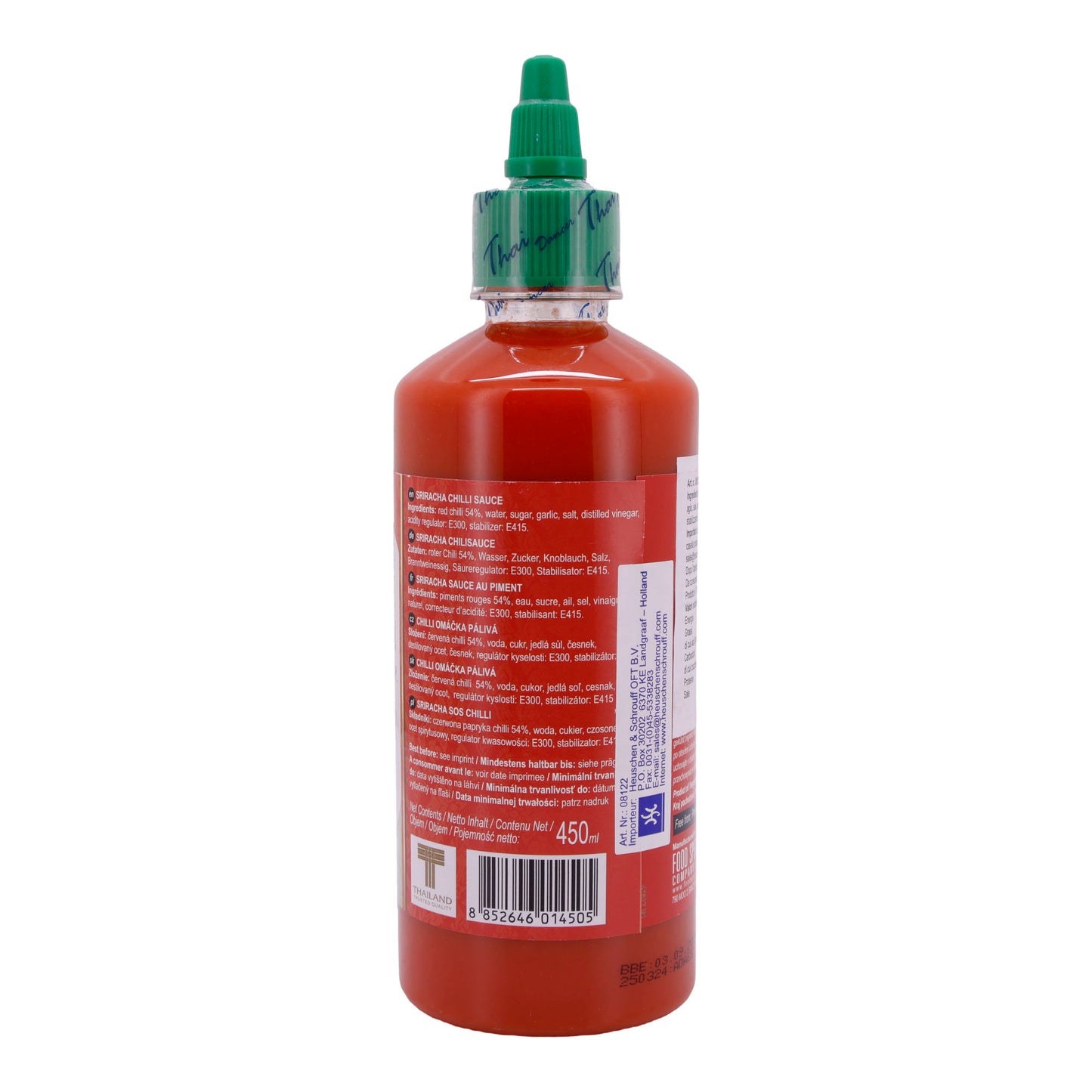 Sriracha Chilli Sauce Thai Dancer | Hot & Spicy | Scharfe Chilisauce für würzige Gerichte | 450 ml