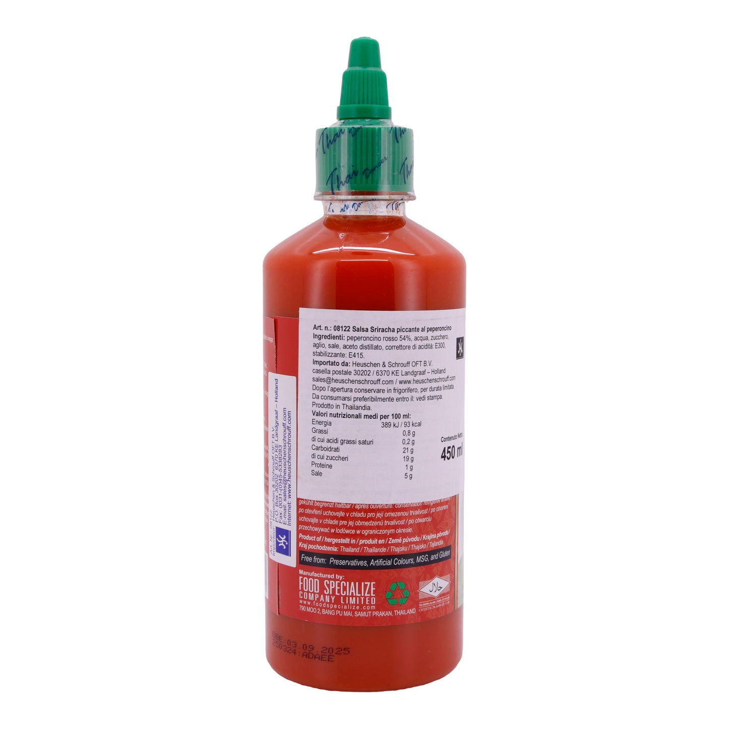 Sriracha Chilli Sauce Thai Dancer | Hot & Spicy | Scharfe Chilisauce für würzige Gerichte | 450 ml