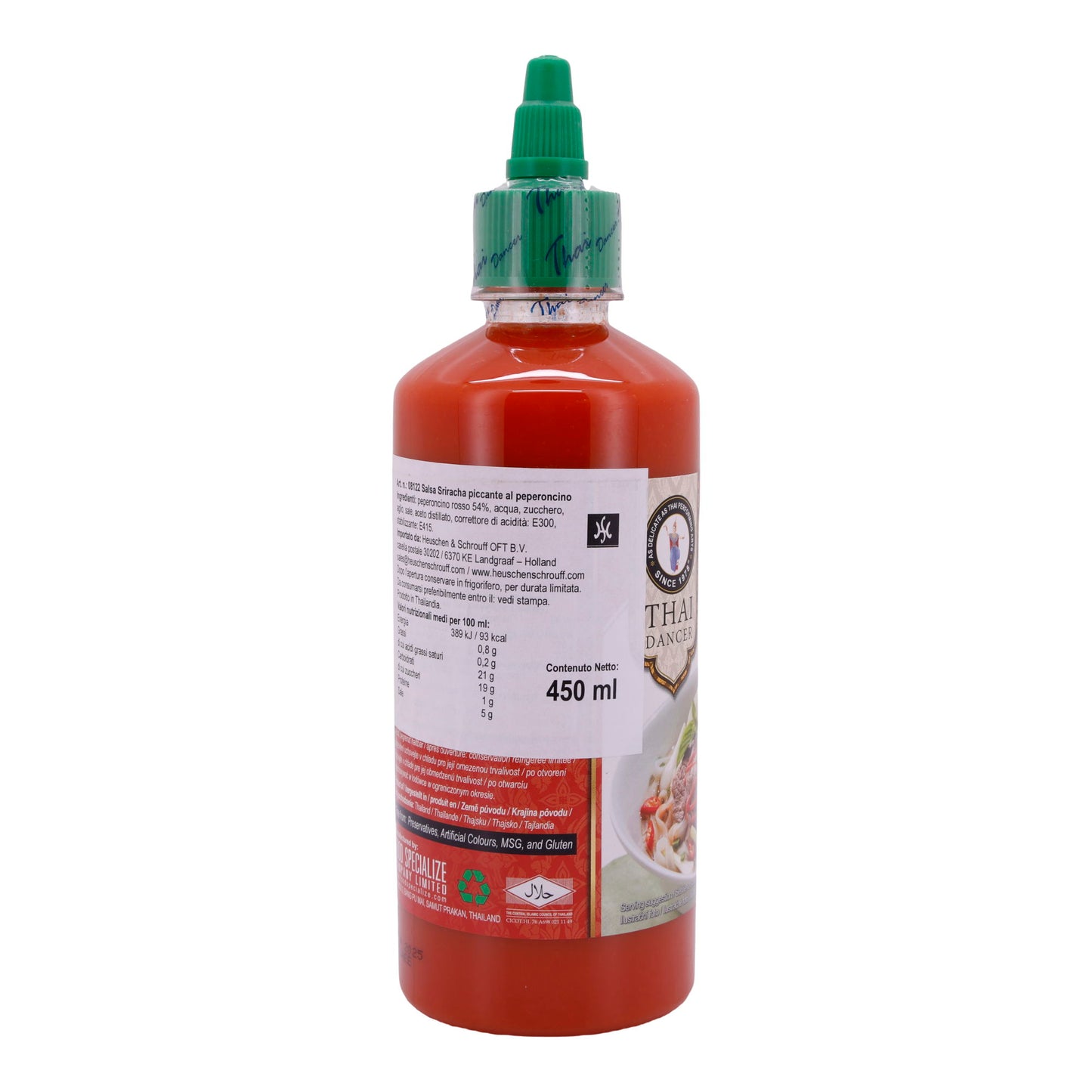 Sriracha Chilli Sauce Thai Dancer | Hot & Spicy | Scharfe Chilisauce für würzige Gerichte | 450 ml