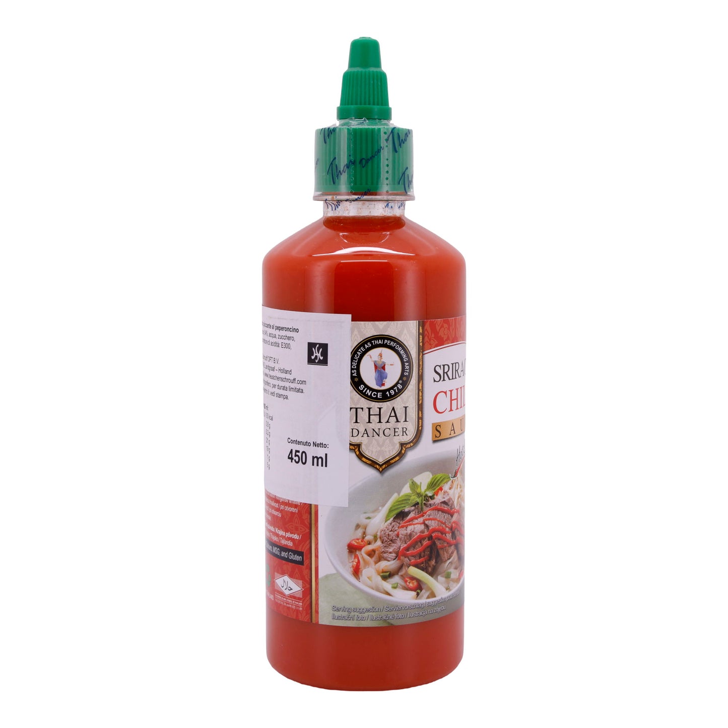 Sriracha Chilli Sauce Thai Dancer | Hot & Spicy | Scharfe Chilisauce für würzige Gerichte | 450 ml