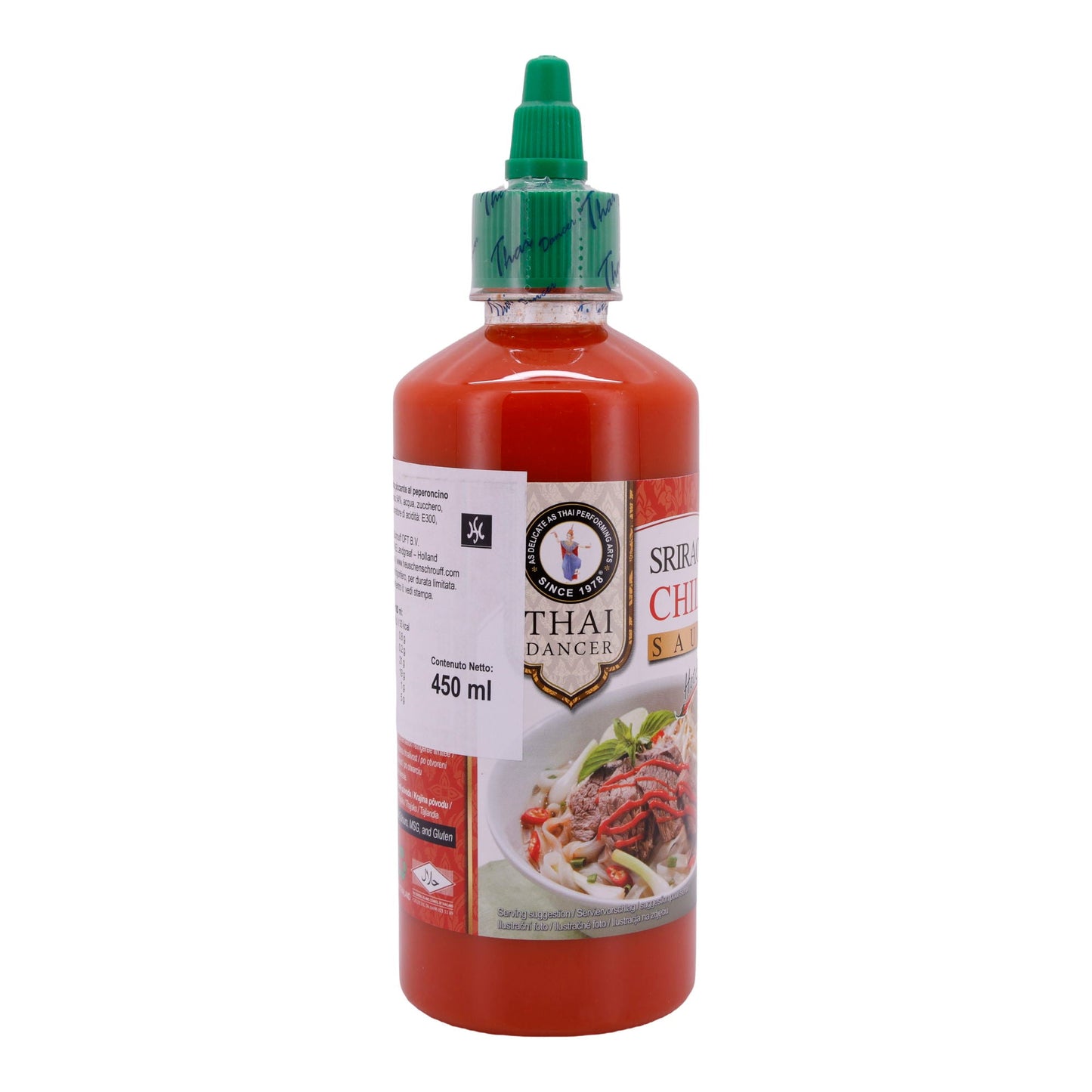 Sriracha Chilli Sauce Thai Dancer | Hot & Spicy | Scharfe Chilisauce für würzige Gerichte | 450 ml THAI DANCER