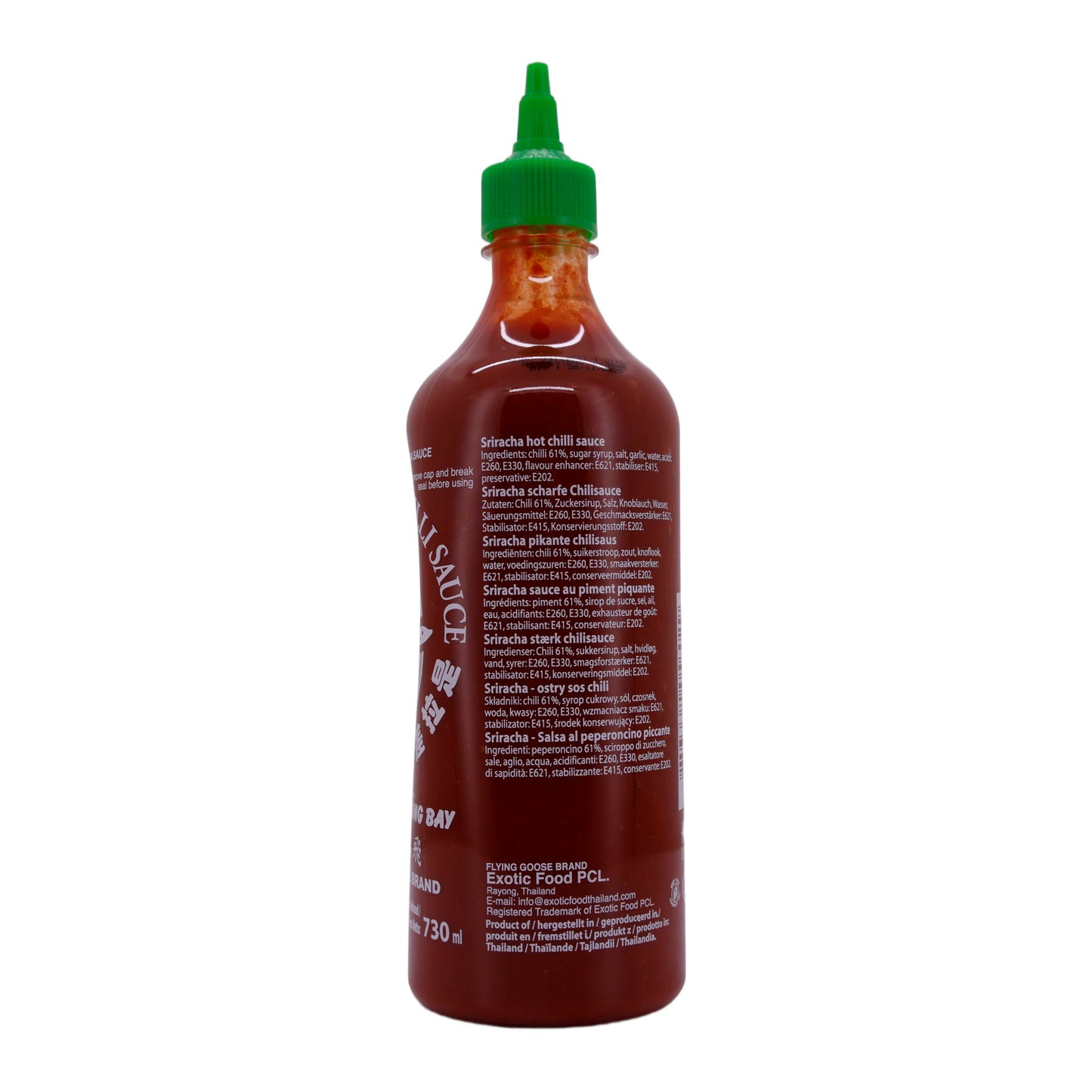 Hot Chilli Sauce Sriracha | Saus | De wereldberoemde pittige saus met authentieke Aziatische smaak | 730 ml