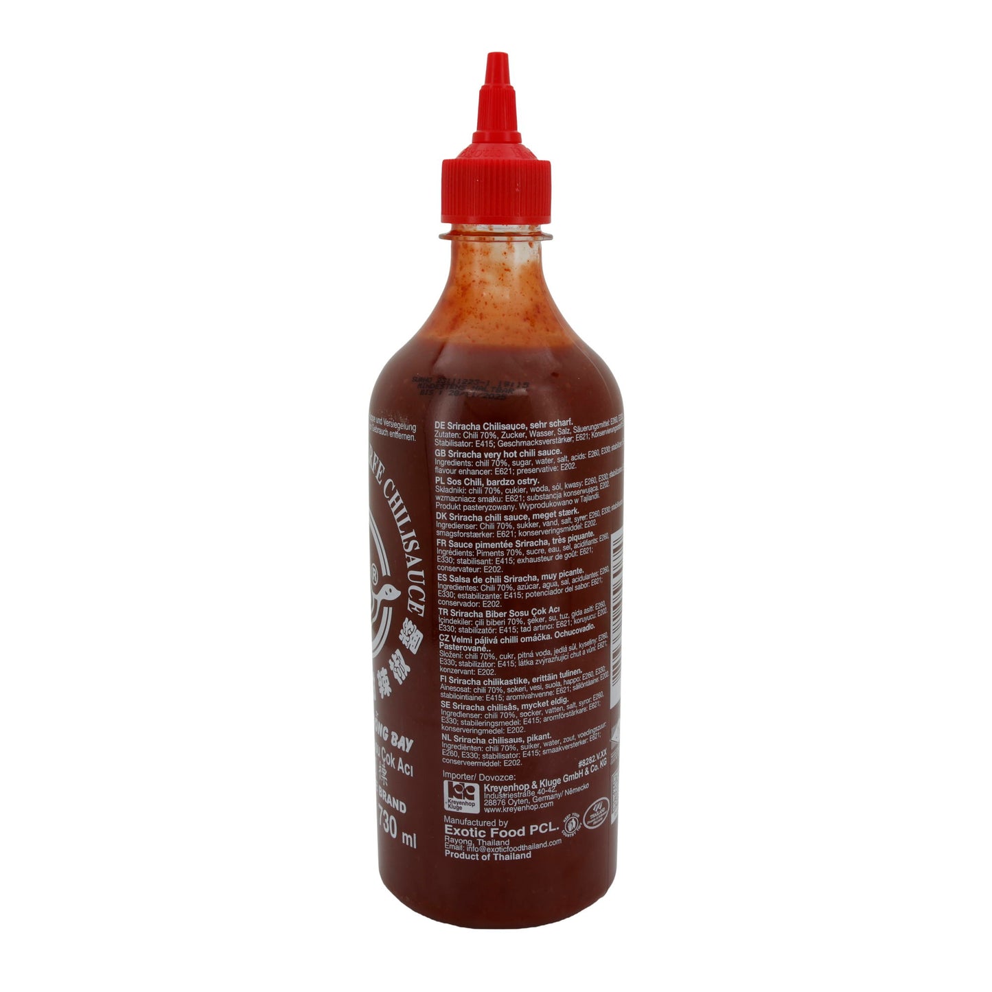 Sriracha Sehr Scharfe Chilisauce Flying Goose | Sauce | Intensiver Geschmack aus Thailand | 730 ml