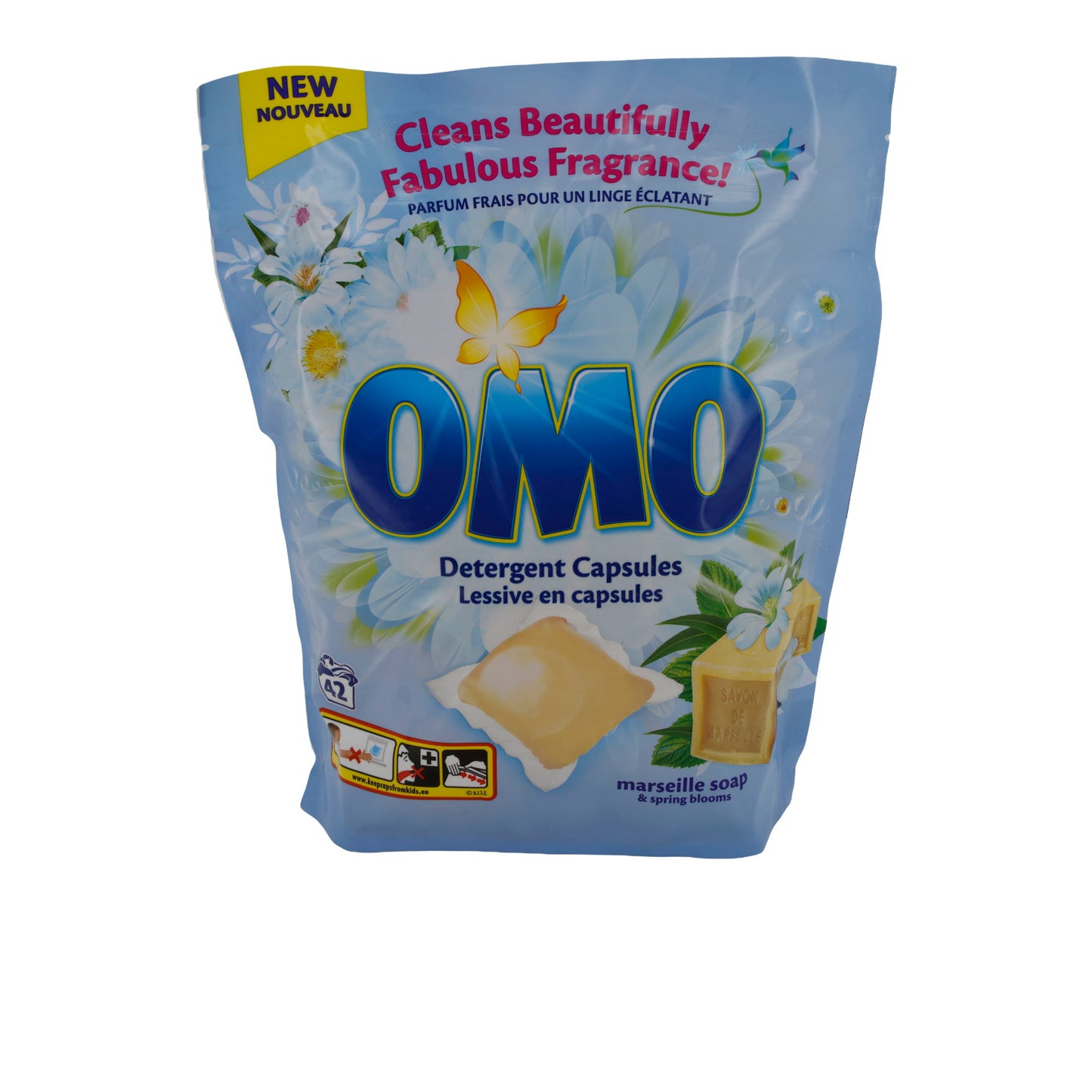 Waschmittelkapseln OMO | Marseille Soap & Spring Blooms | 42 Kapseln (840 g)
