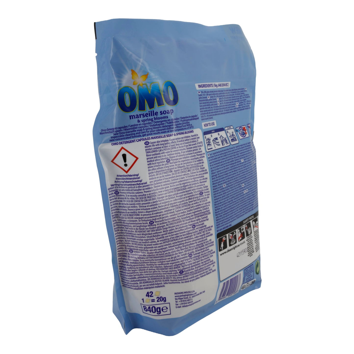 Waschmittelkapseln OMO | Marseille Soap & Spring Blooms | 42 Kapseln (840 g)