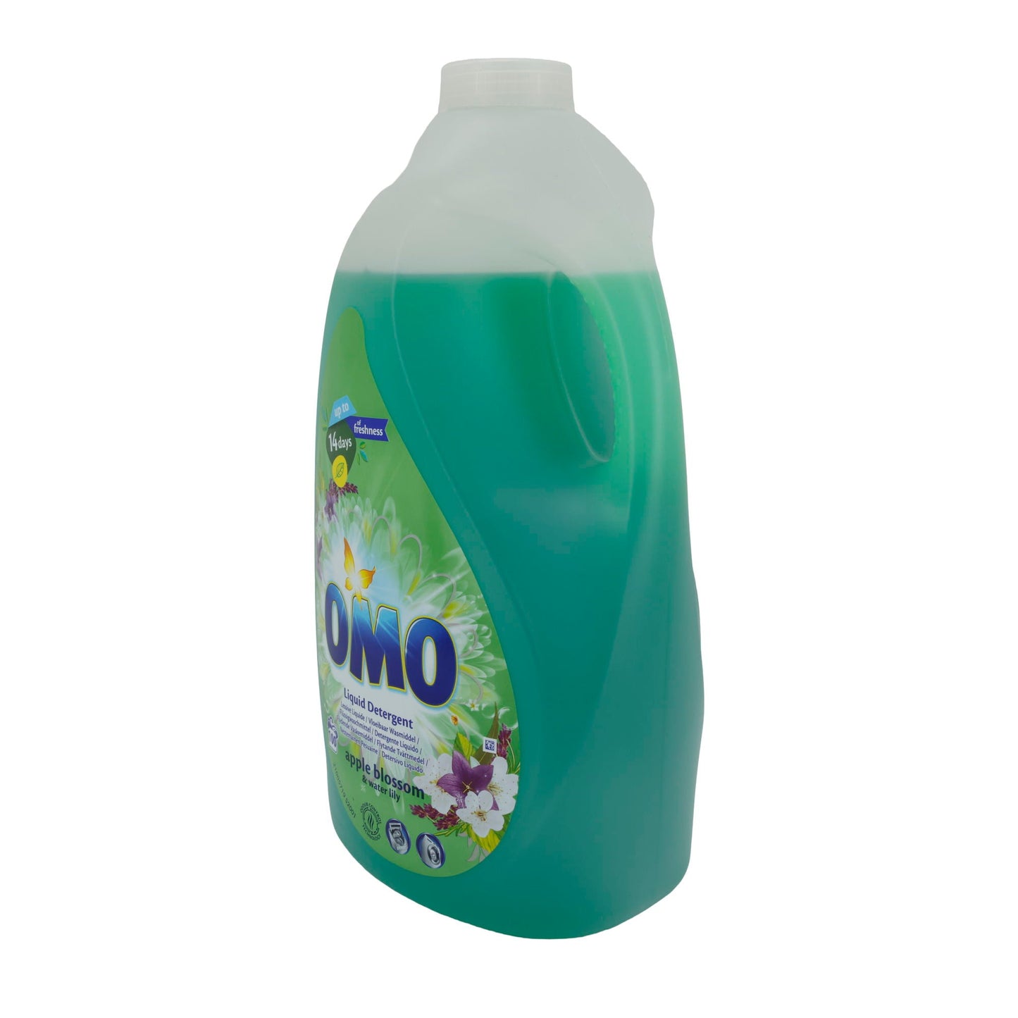 Flüssigwaschmittel OMO | Apple Blossom & Water Lily | Für bis zu 100 Waschladungen & 14 Tage Frische | 5 l OMO