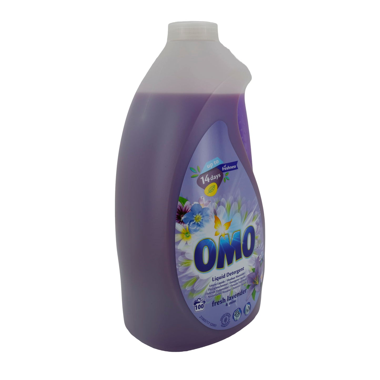 Flüssigwaschmittel OMO | Fresh Lavender & Mint | Für bis zu 100 Waschladungen | 5 l