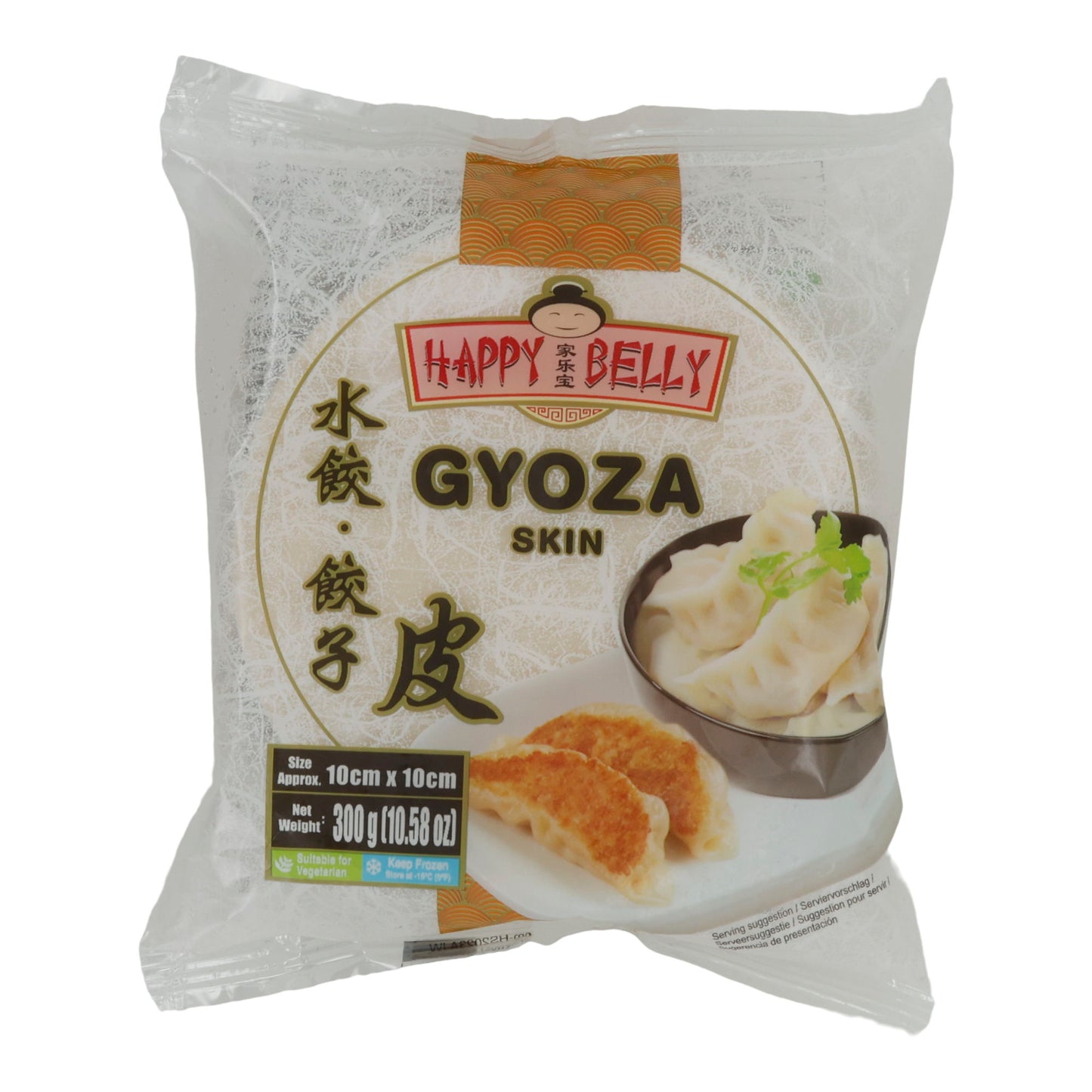 Teigblätter Happy Belly | Teigwaren | Gyoza Skin, Ca. 10×10 cm, tiefgefroren | 300g
