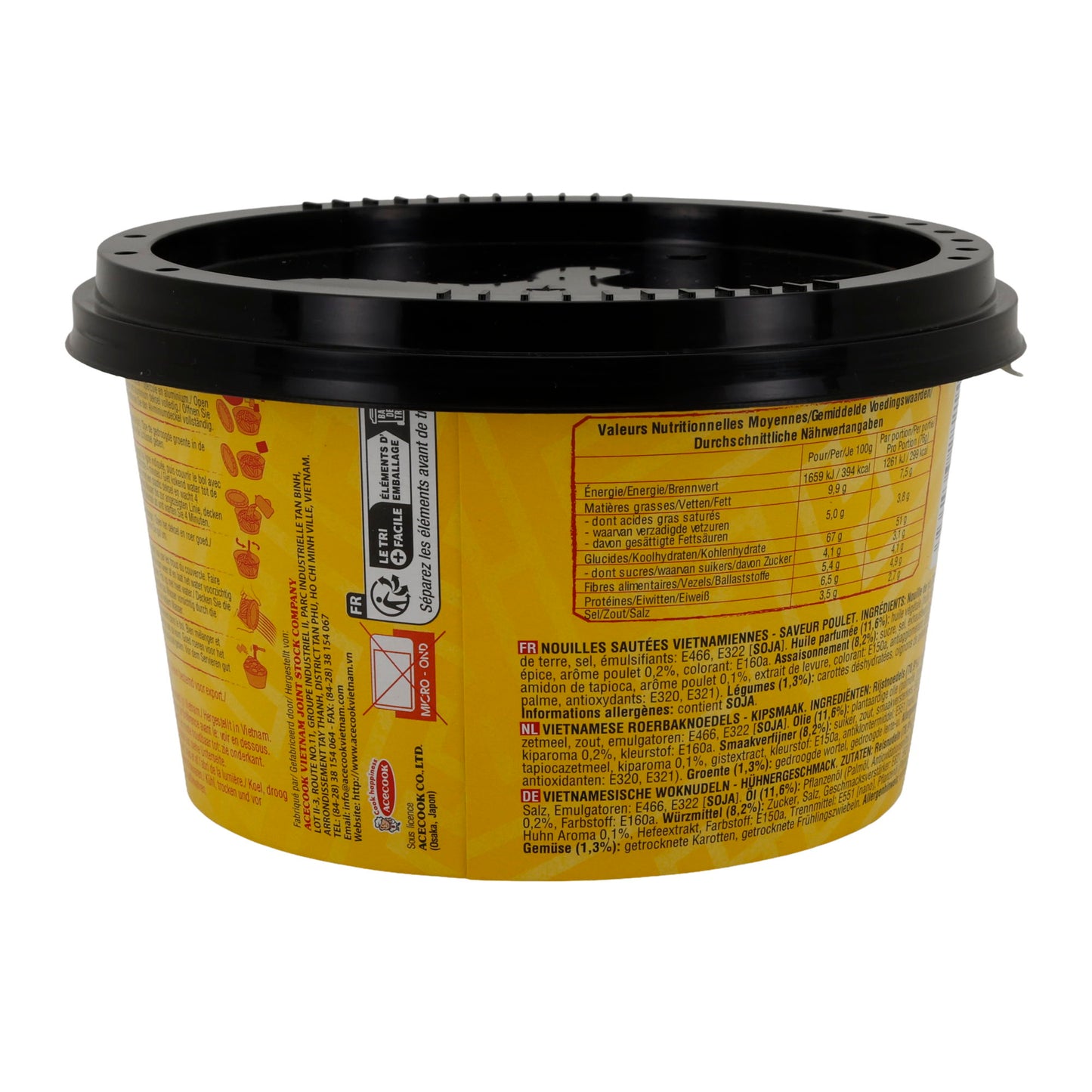 Phở Wok Hèllo Acecook | Noodles wok vietnamiti | Con sapore di pollo | 76 g