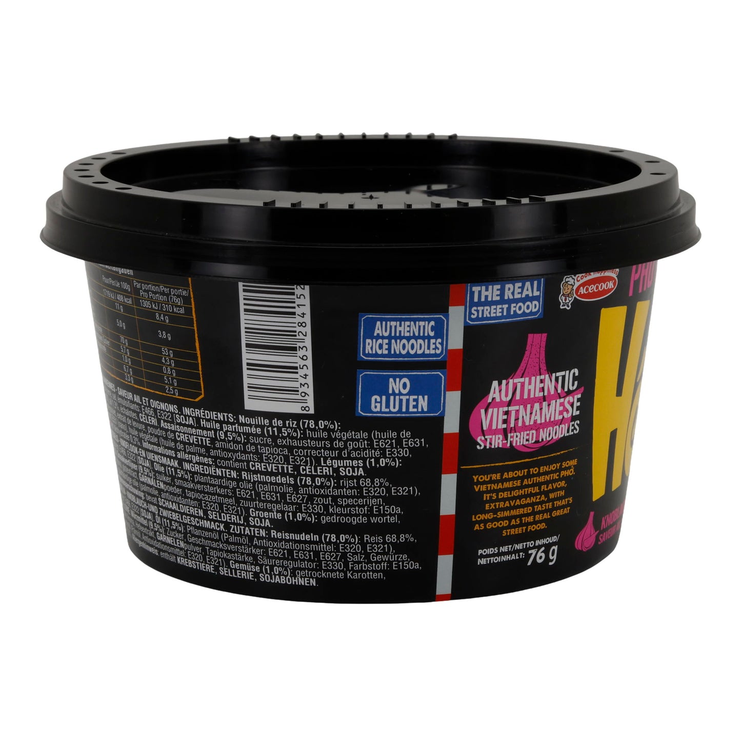 Phở Wok Hèllo Acecook | Noodles wok vietnamiti | Con sapore di aglio e cipolla | 76 g