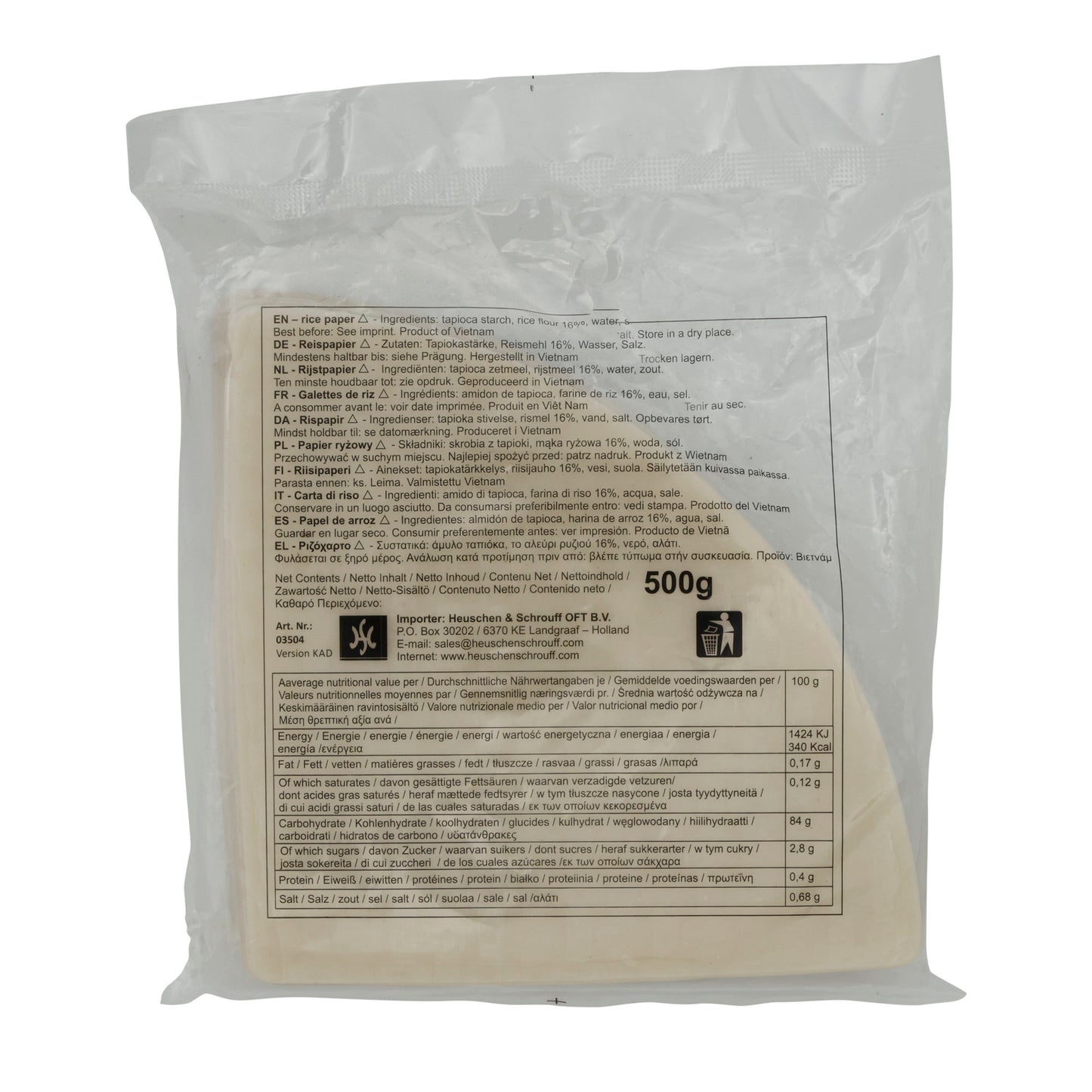 Papier de riz Bánh Tráng | Triangle | paquet de 500 g