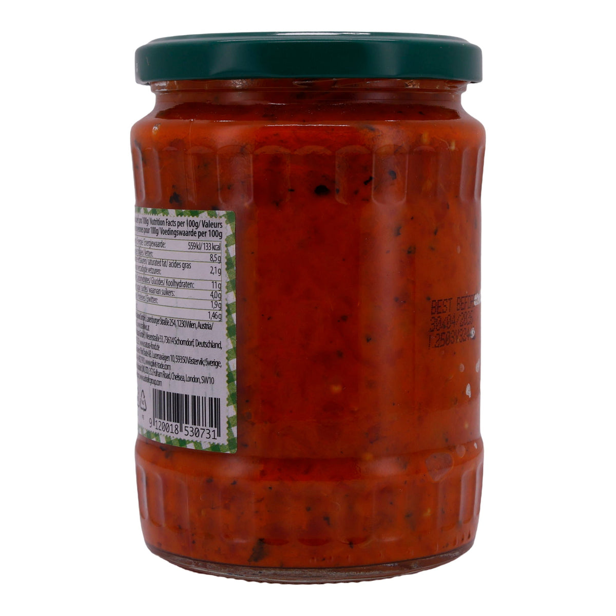 Paprikapaste Natura | Ajvar mild | Traditionell, mild, ideal für Dips & Beilagen | 540 g NATURA