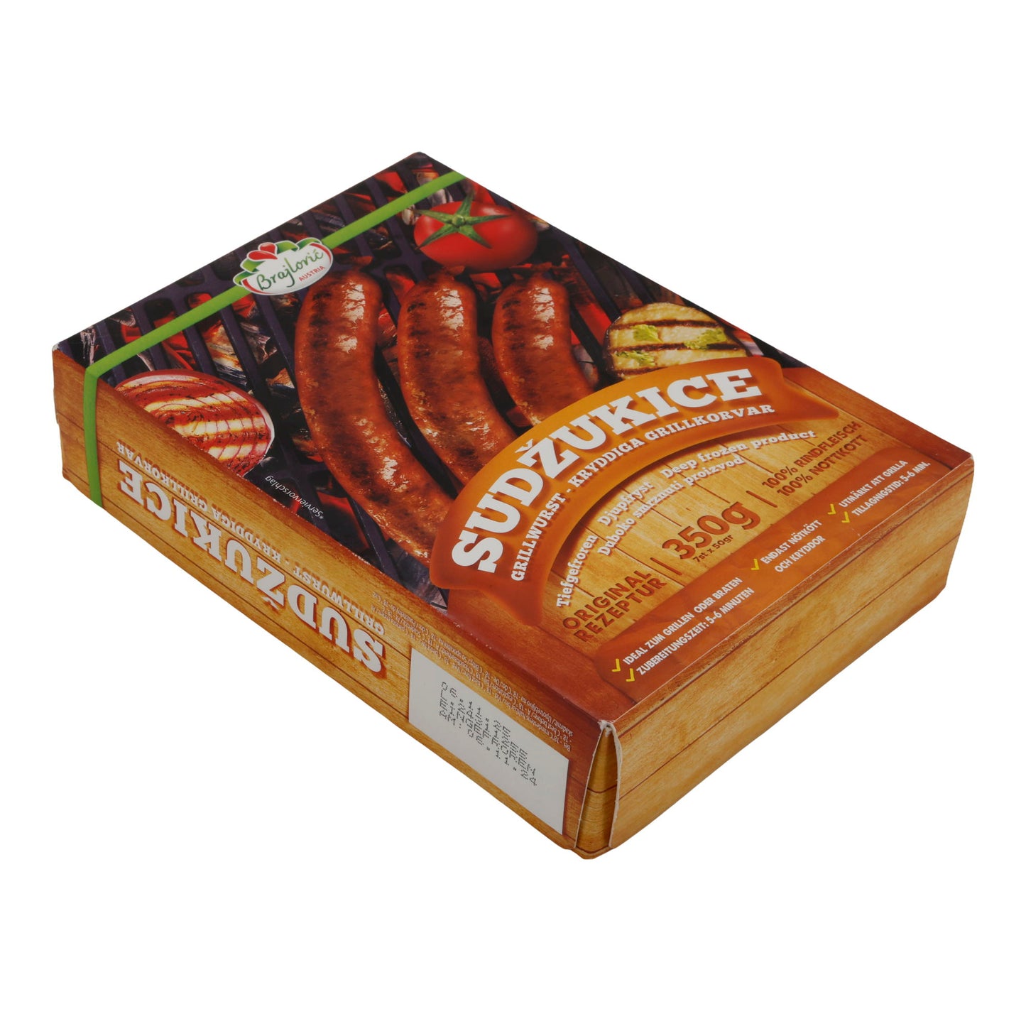 Salsiccia alla griglia Brajlović | Sudžukice | Piccante, carne di manzo, surgelata | 350 g