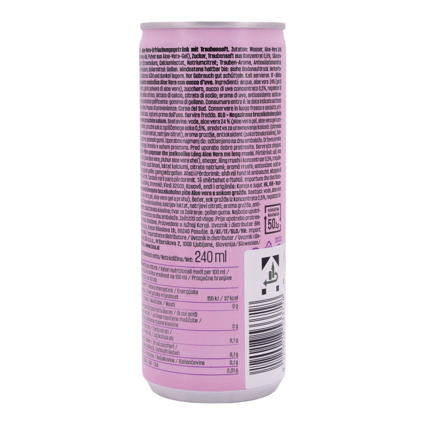 Traubensaft Lotte | Aloe Vera | Natürliches Aloe Vera-Gel | 240ml