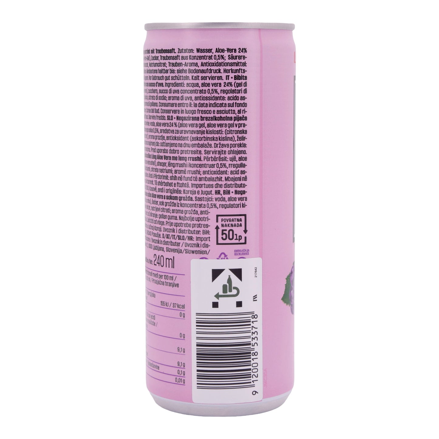 Traubensaft Lotte | Aloe Vera | Natürliches Aloe Vera-Gel | 240ml