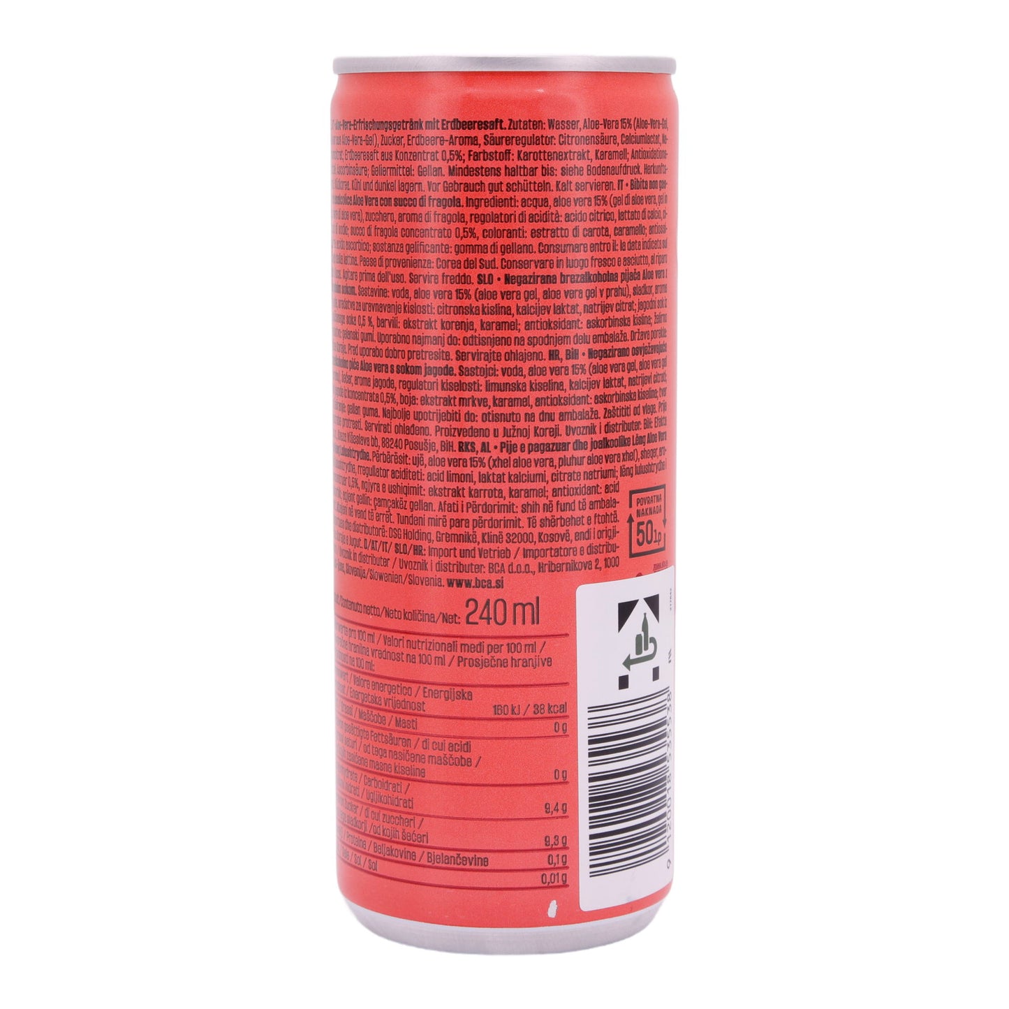 Aloe Vera Getränk Lotte | Erdbeere | Fruchtig & erfrischend | 240 ml