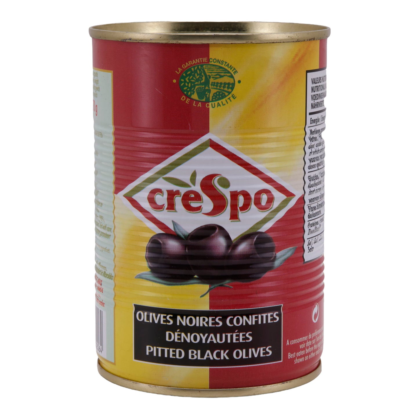 Schwarze Oliven Crespo | Ontpitte Olijven | 397 g Blik