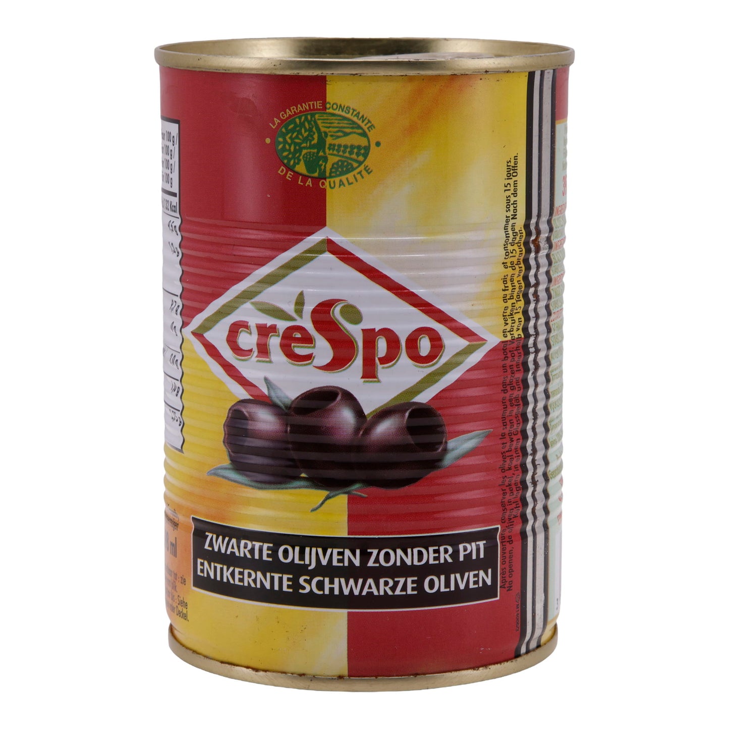 Schwarze Oliven Crespo | Ontpitte Olijven | 397 g Blik