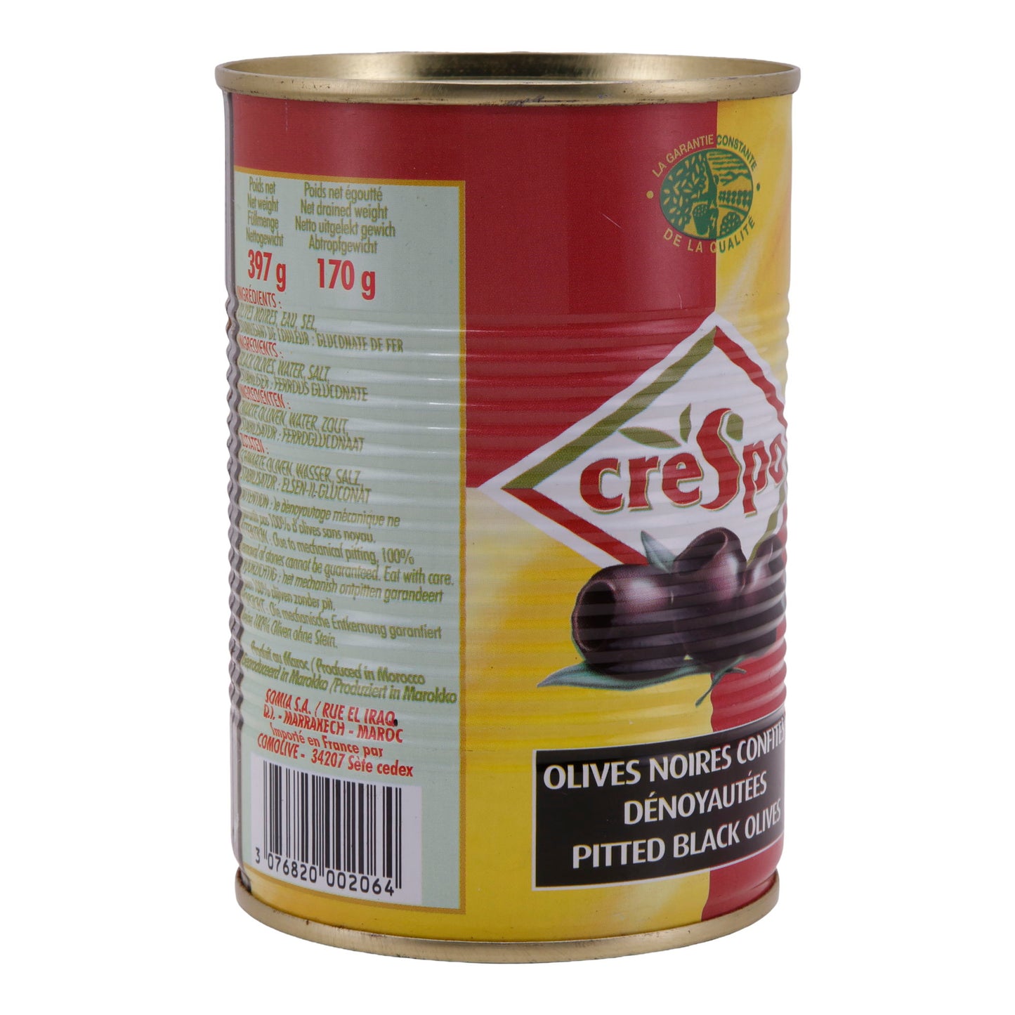 Schwarze Oliven Crespo | Ontpitte Olijven | 397 g Blik