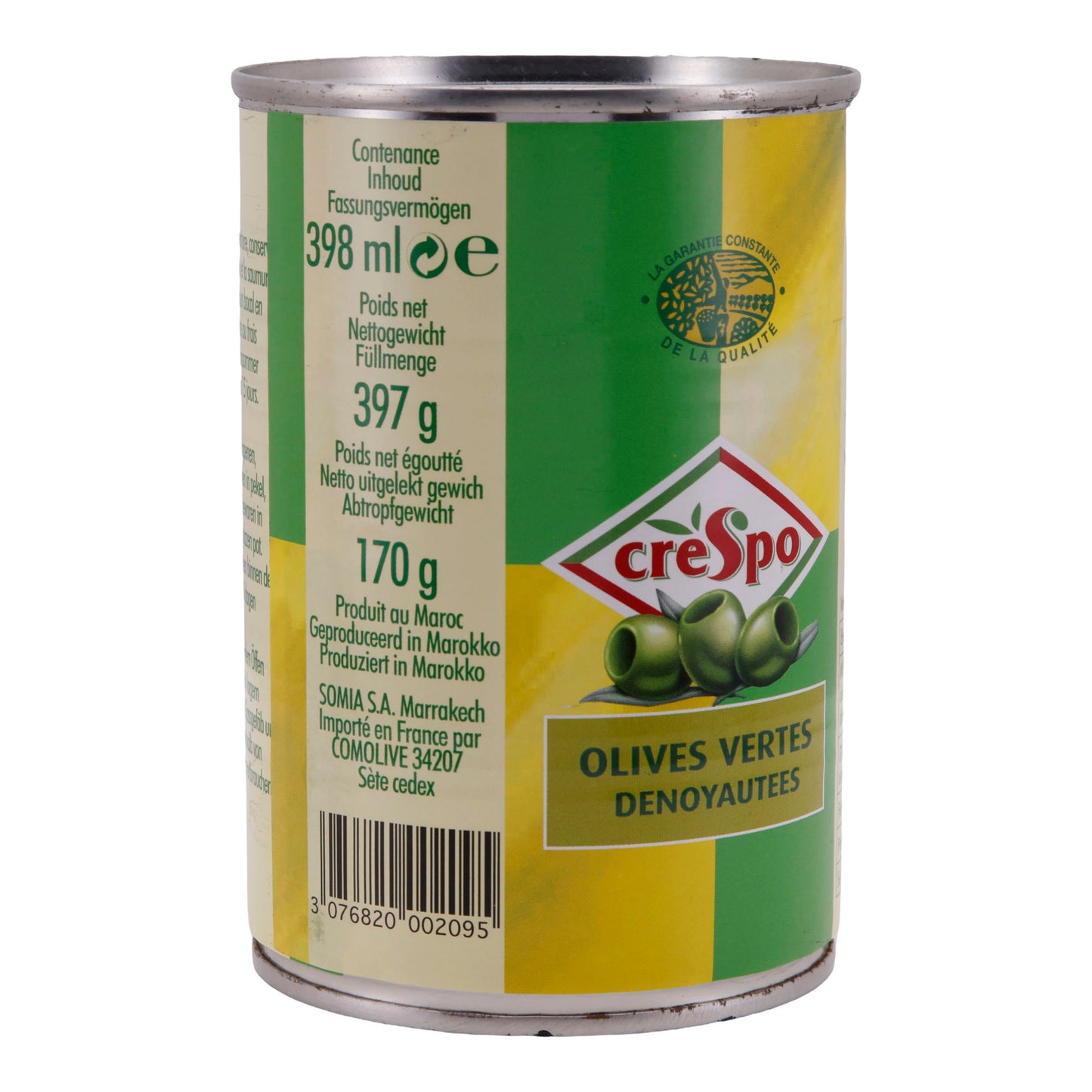 Oliven Crespo | Groene olijven zonder pit | Ideaal voor mediterrane gerechten | 397 g blik