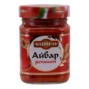 Ajvar Hausmacher | Paprika-Auberginen-Paste | Grob gemahlen, ohne Konservierungsstoffe | 240 g | OLINEZA