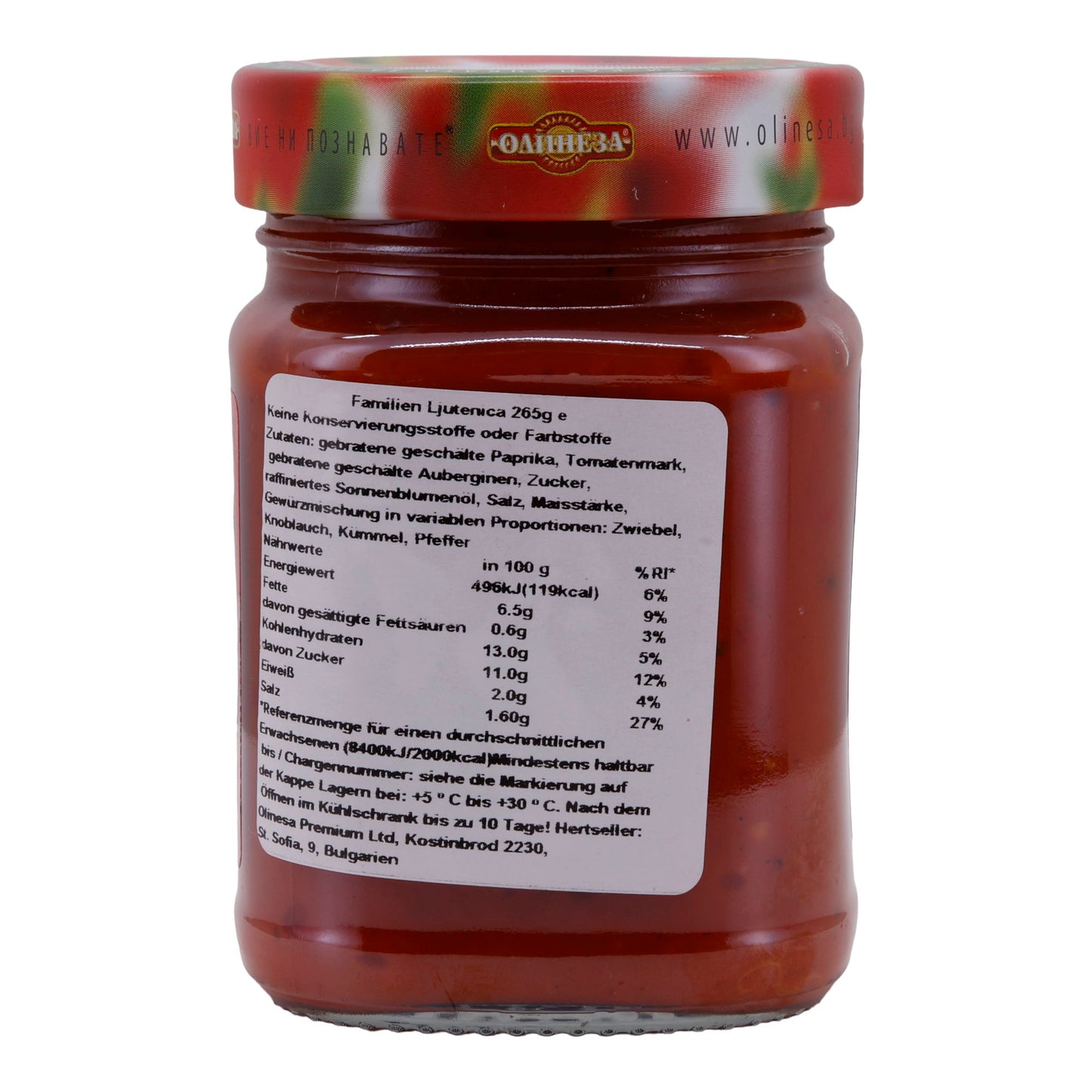 Paprikapasta Lutenica | „Rodzinna“ | Traditioneel Bulgaars | 265 g