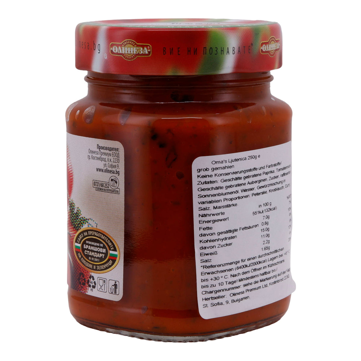 Gemüsezubereitung Olinesa | Babina Ljutenica | Traditionell, grob gemahlen | 250 g OLINEZA