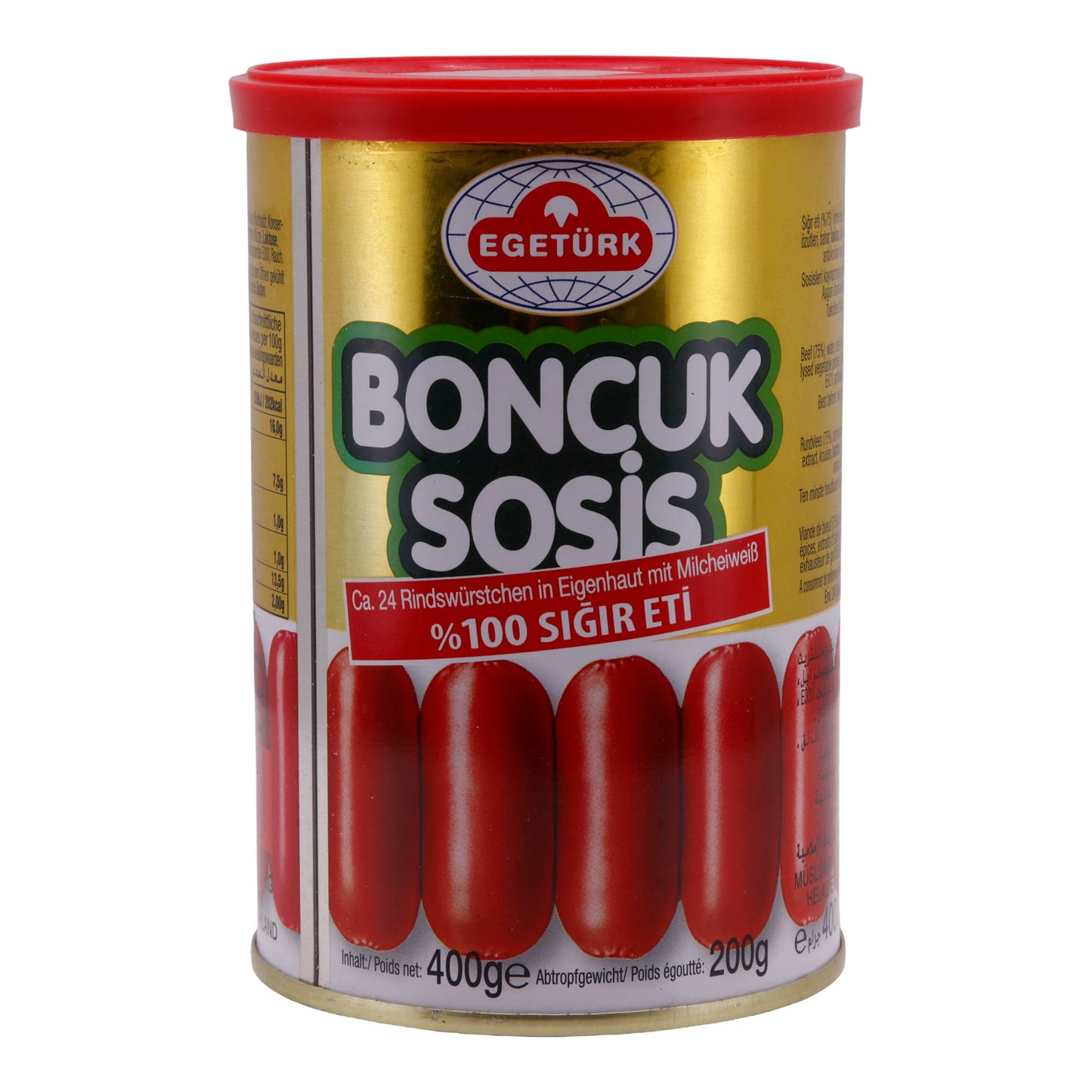 EGETÜRK Boncuk Sosis – Approx. 24 beef sausages in their own skin with milk protein, 400 g (drained weight 200 g)