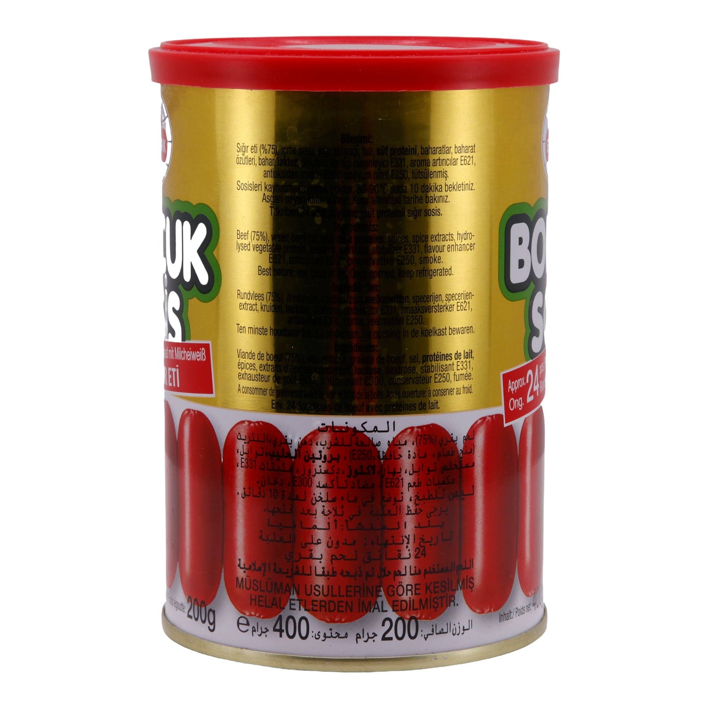 Rindswürstchen EGETÜRK | Boncuk Sosis | Ca. 24 Stück, Eigenhaut, mit Milcheiweiß | 400 g (Abtropfgewicht 200 g) EGETÜRK