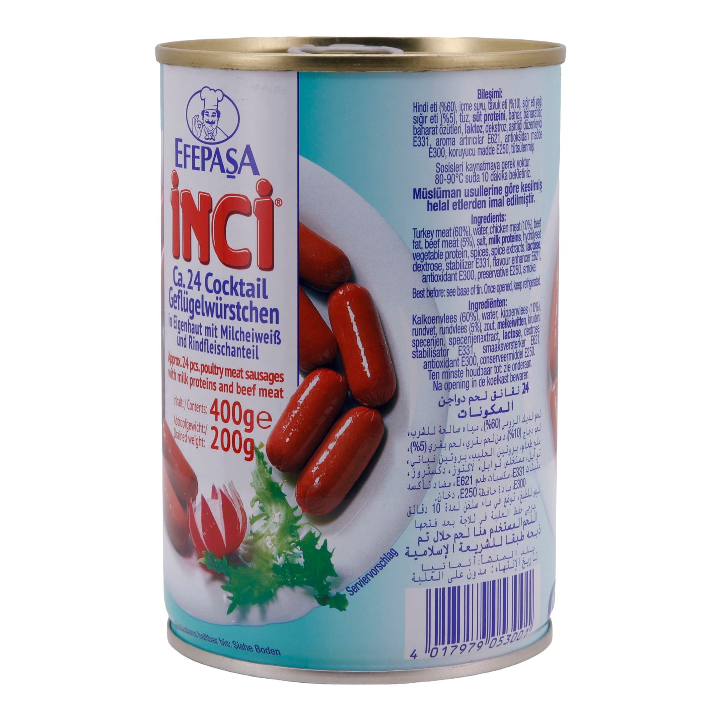 Geflügelworstjes Efepasa INCI | Cocktailworstjes | Ca. 24 stuks | 400 g