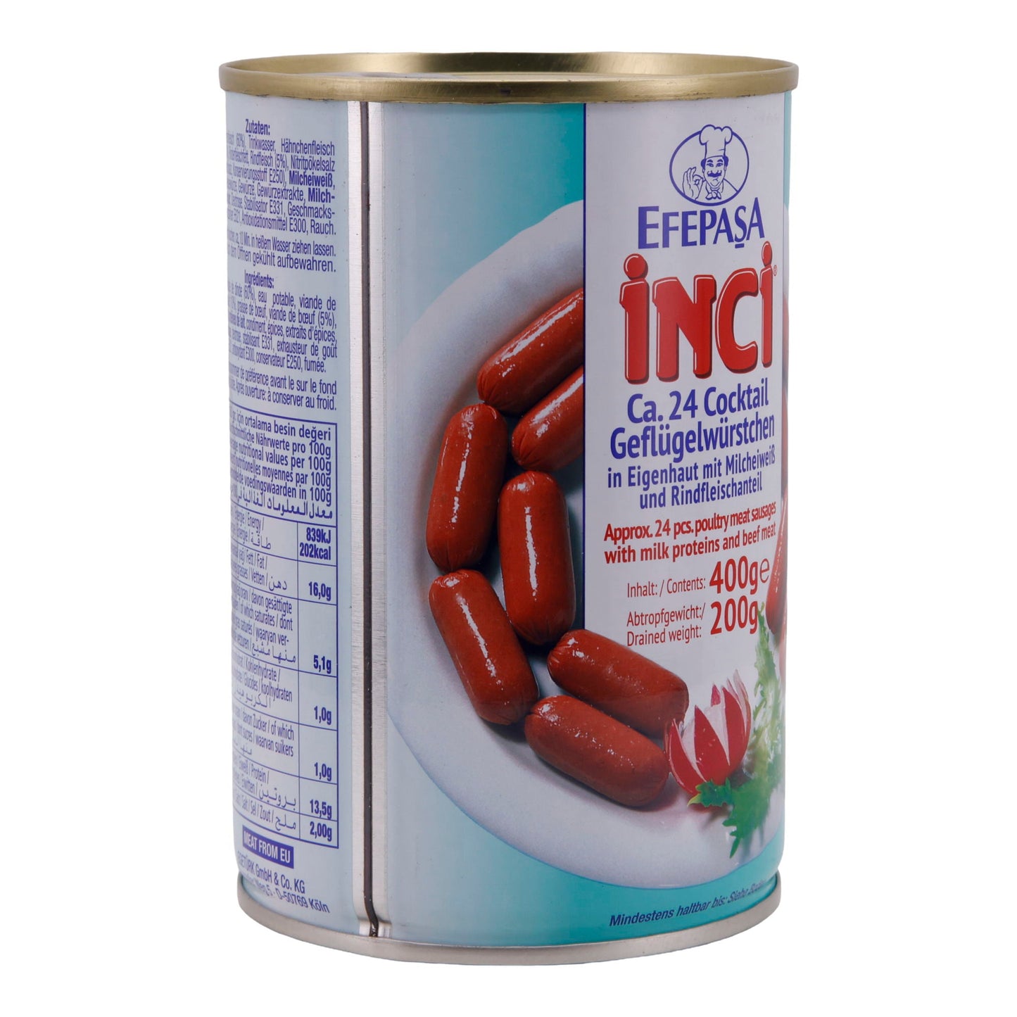 Geflügelwürstchen Efepasa INCI | Cocktailwürstchen | Ca. 24 Stück | 400 g EFEPASA