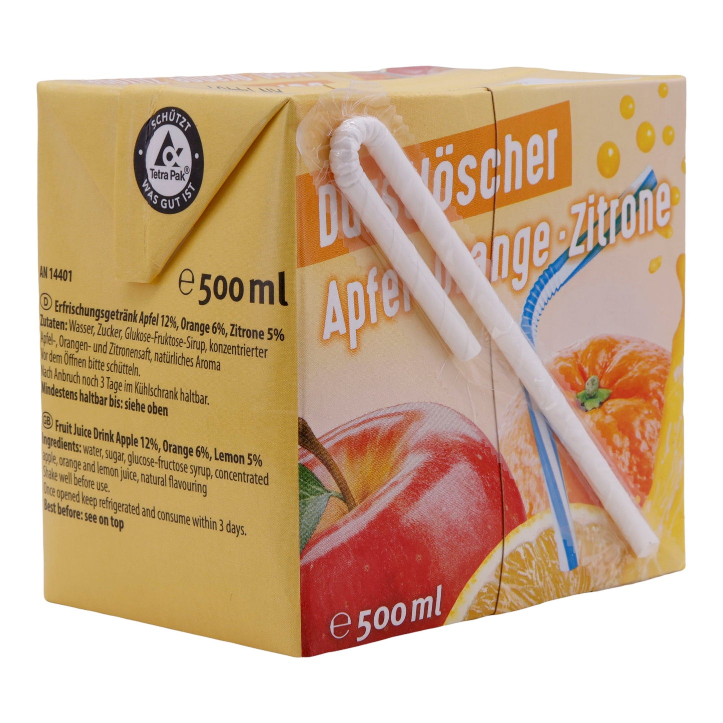 Verfrissend drankje Dorstlesser | Appel-Sinaasappel-Citroen | Veganistisch, fruitig | 500 ml
