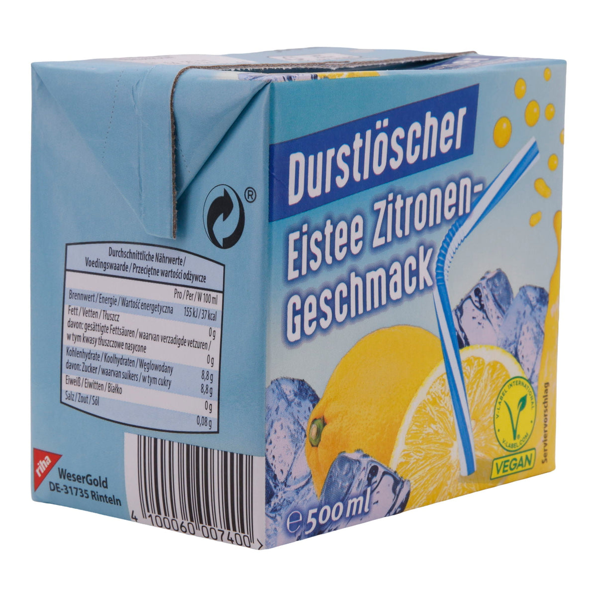 Erfrischungsgetränk Durstlöscher | Eistee Zitronen-Geschmack | fruchtige Zitronennote | 5 l DURSTLOESCHER