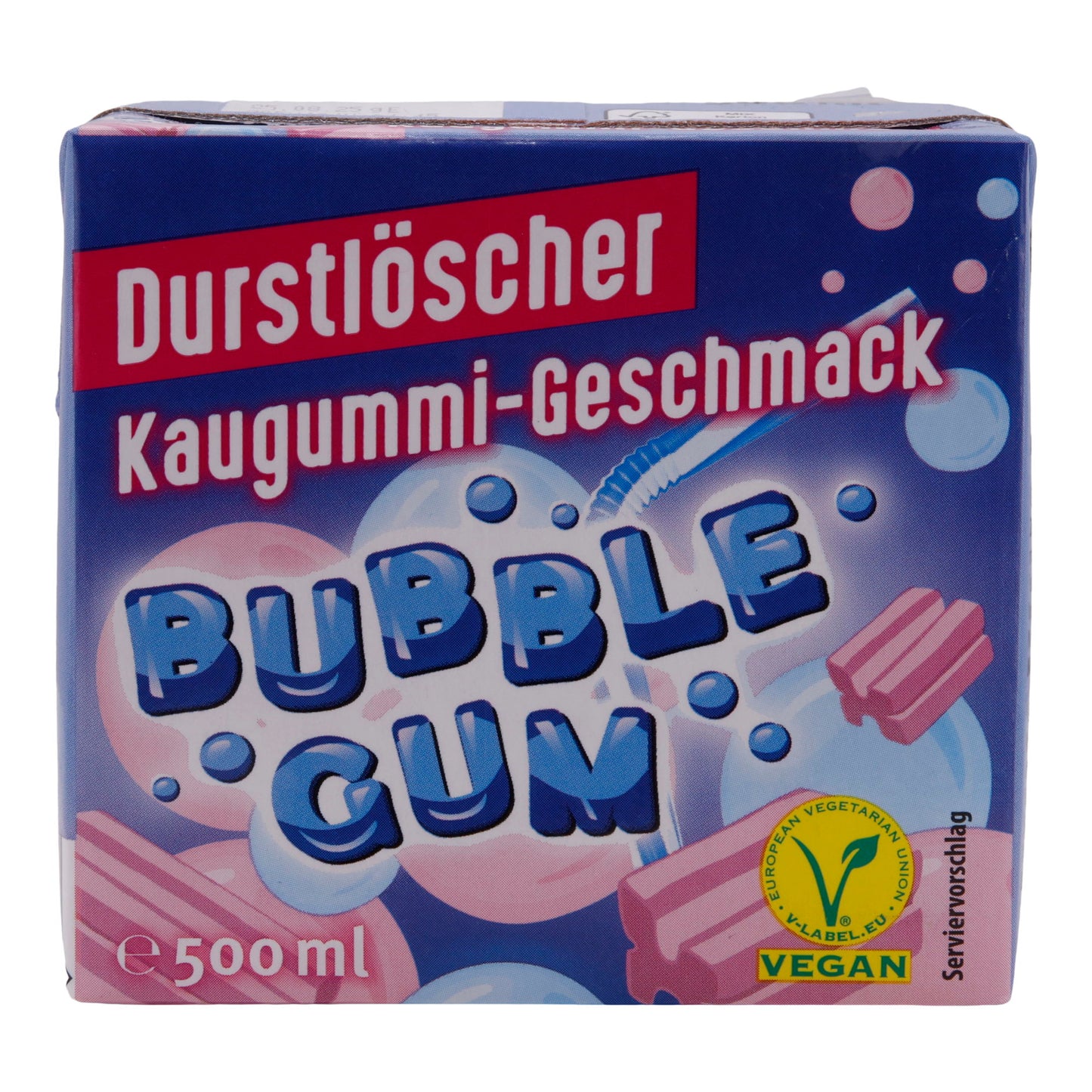 Kaugummi-Geschmack Durstlöscher | Bubble Gum, Vegan | 500 ml