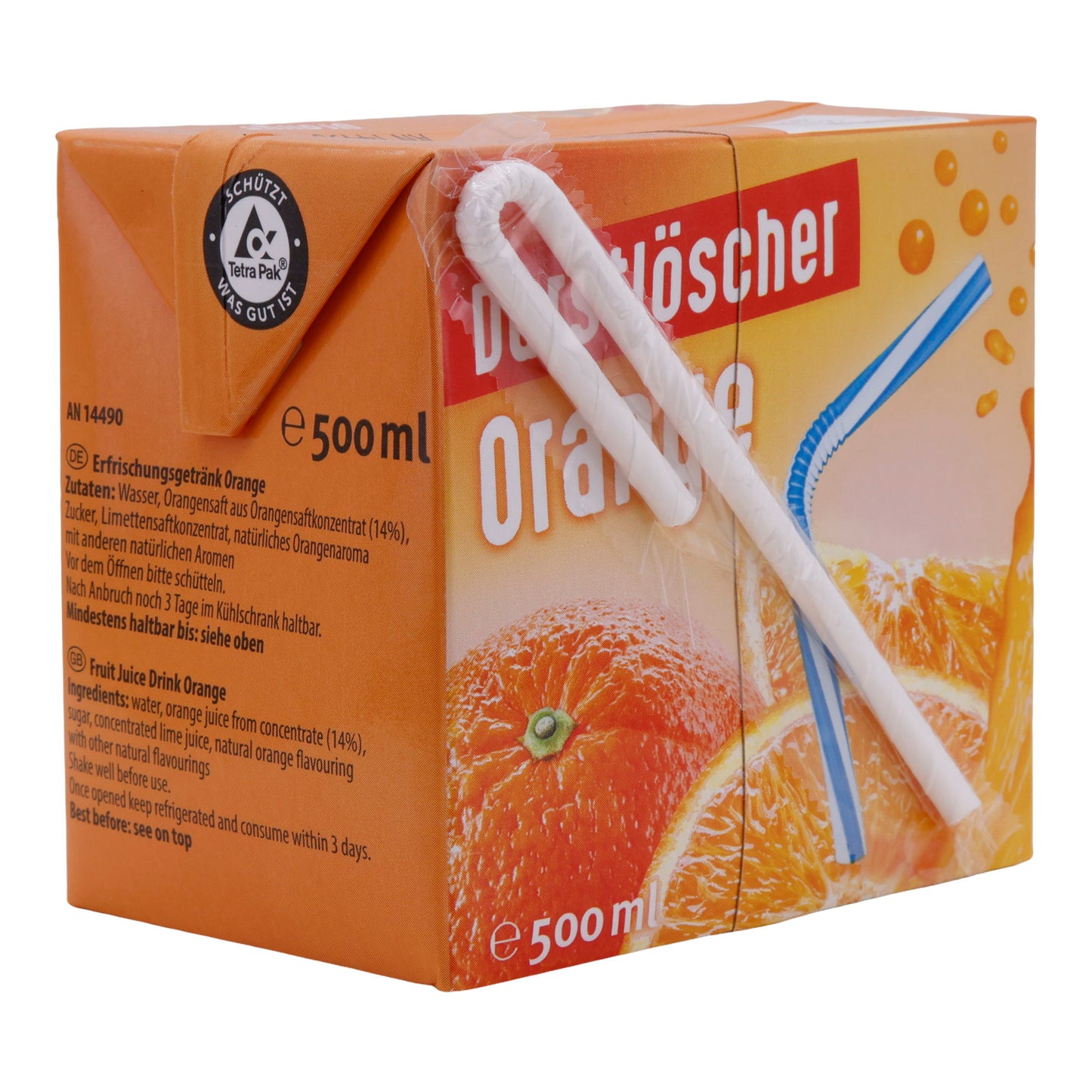 Durstlöscher Orange 500 ml – Refreshing drink with orange juice – Vegan