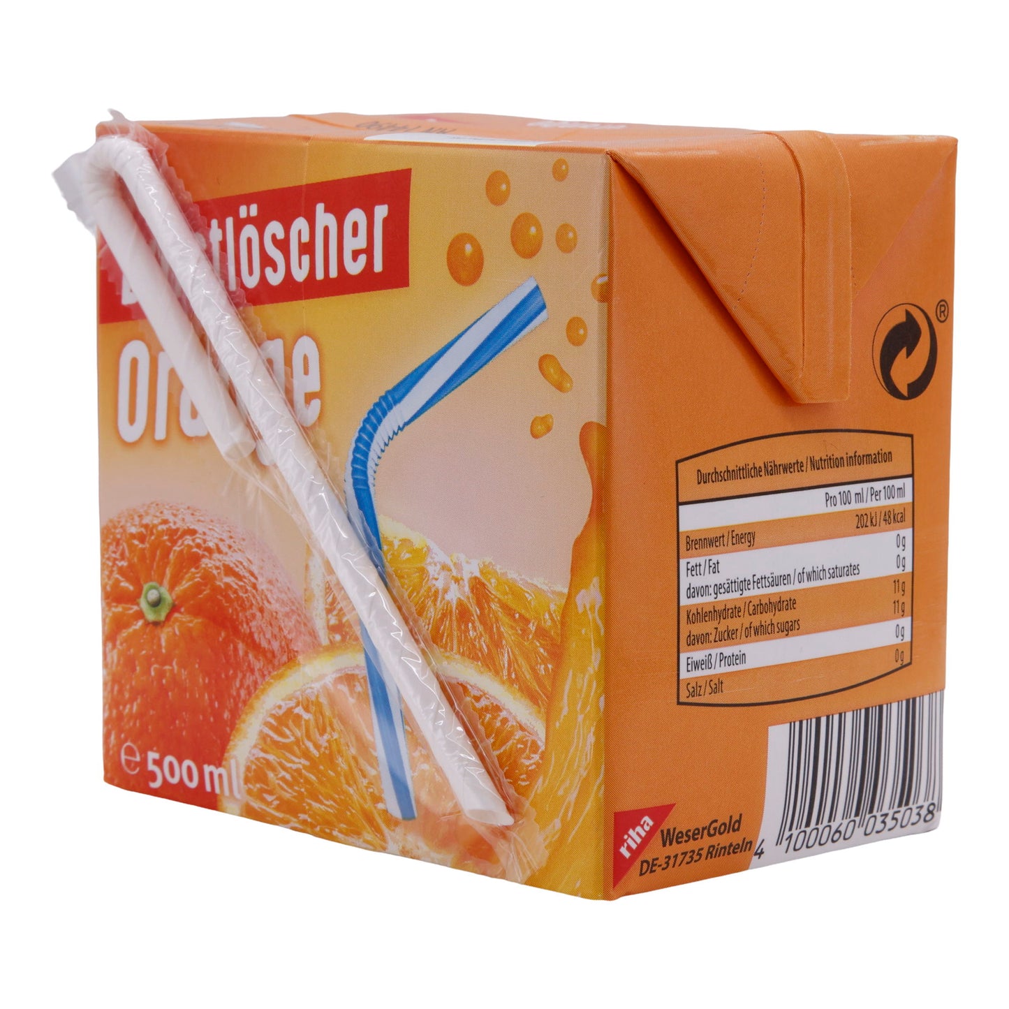 Durstlöscher Orange 500 ml – Refreshing drink with orange juice – Vegan
