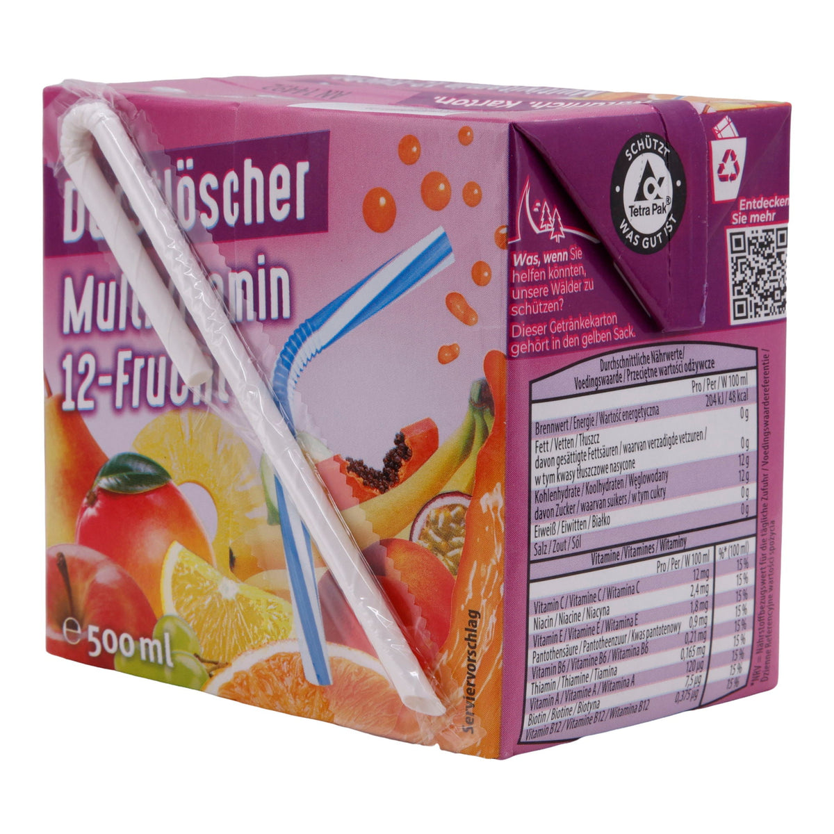 Multivitamin 12-Frucht Durstlöscher | Getränk | Vegan & Fruchtig | 500 ml DURSTLÖSCHER