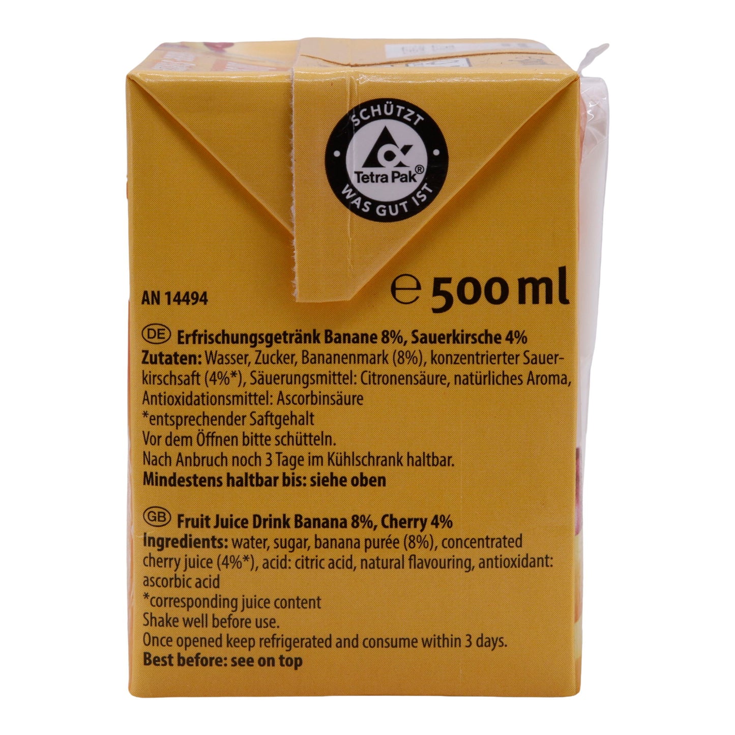 Banaan-Zure Kers Dorstlesser | Drank | Veganistisch | 500 ml
