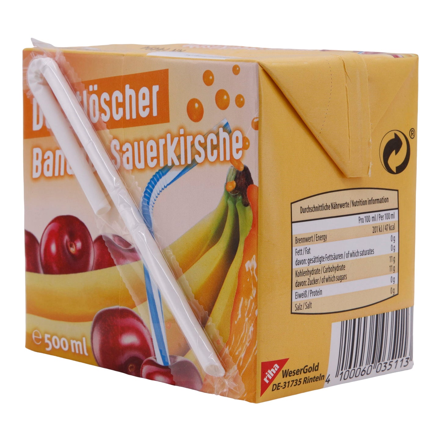 Banaan-Zure Kers Dorstlesser | Drank | Veganistisch | 500 ml