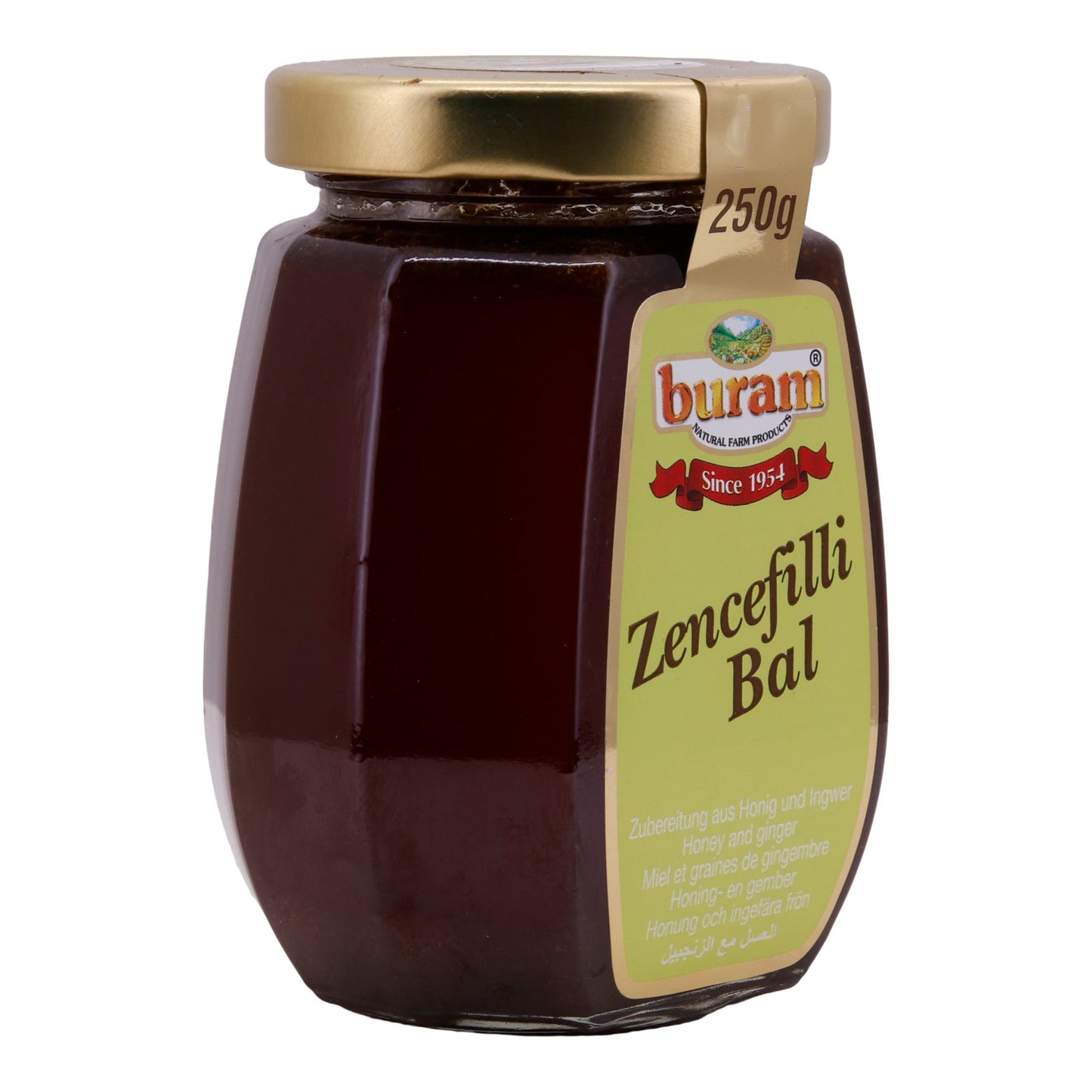 Zencefilli Bal Buram | Honig mit Ingwer | Naturprodukt seit 1954 | 250 g