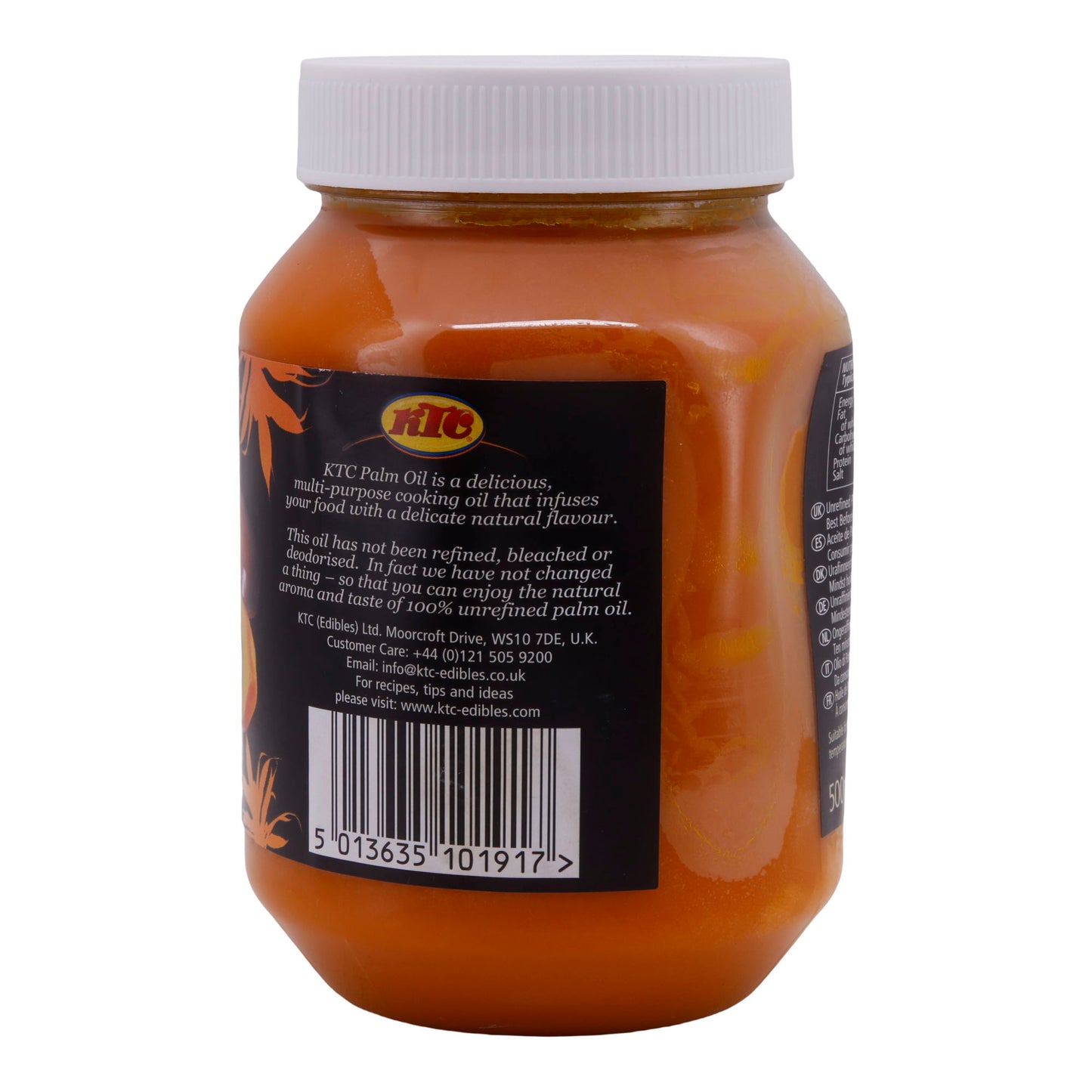 Unrefined Palm Oil KTC | Öl | 100 % Reines Palmöl | 500 ml