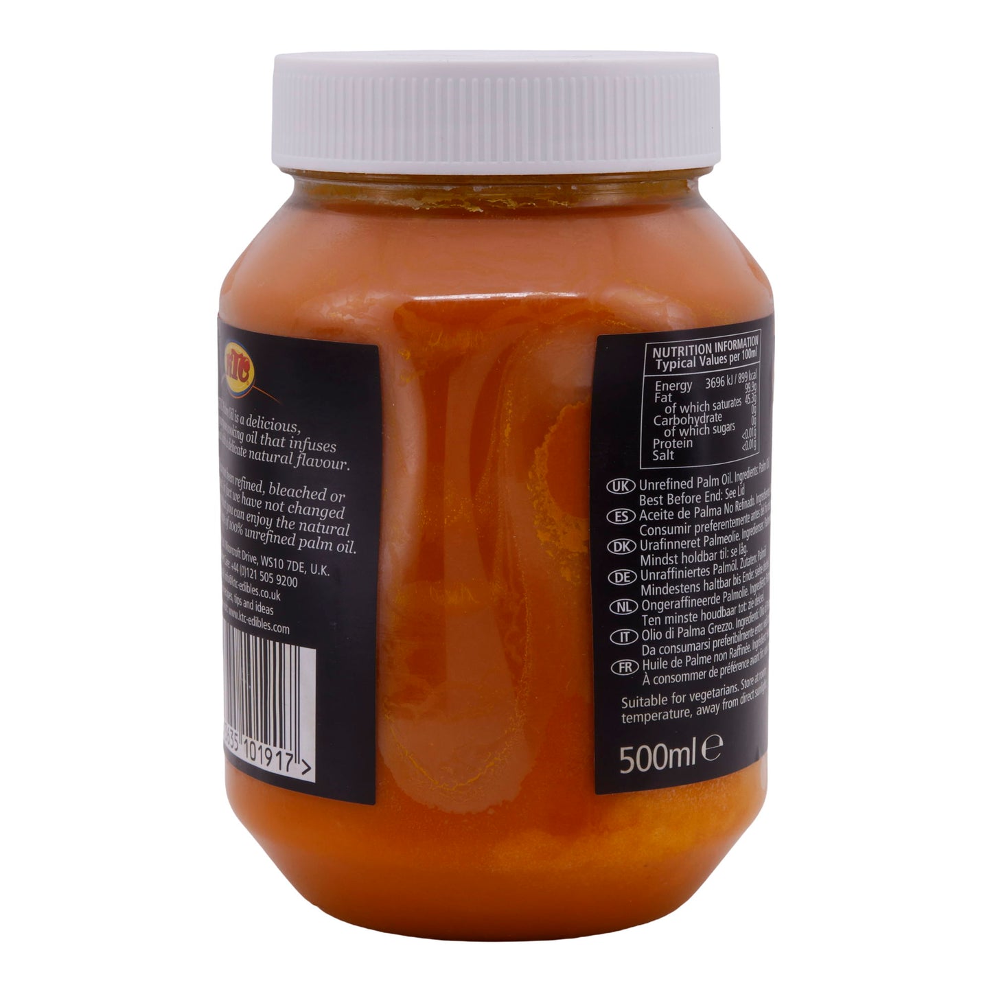 Unrefined Palm Oil KTC | Öl | 100 % Reines Palmöl | 500 ml