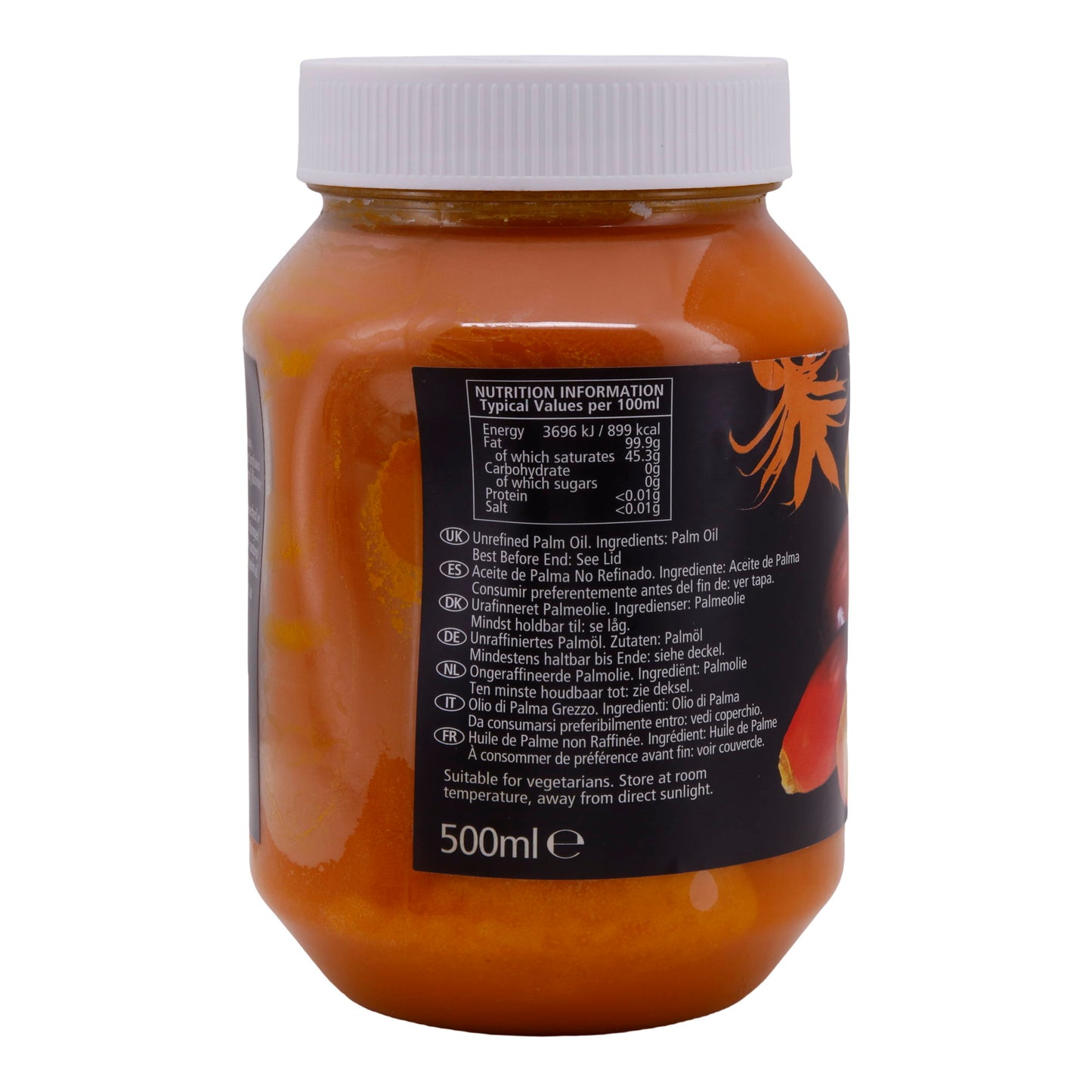 Unrefined Palm Oil KTC | Öl | 100 % Reines Palmöl | 500 ml